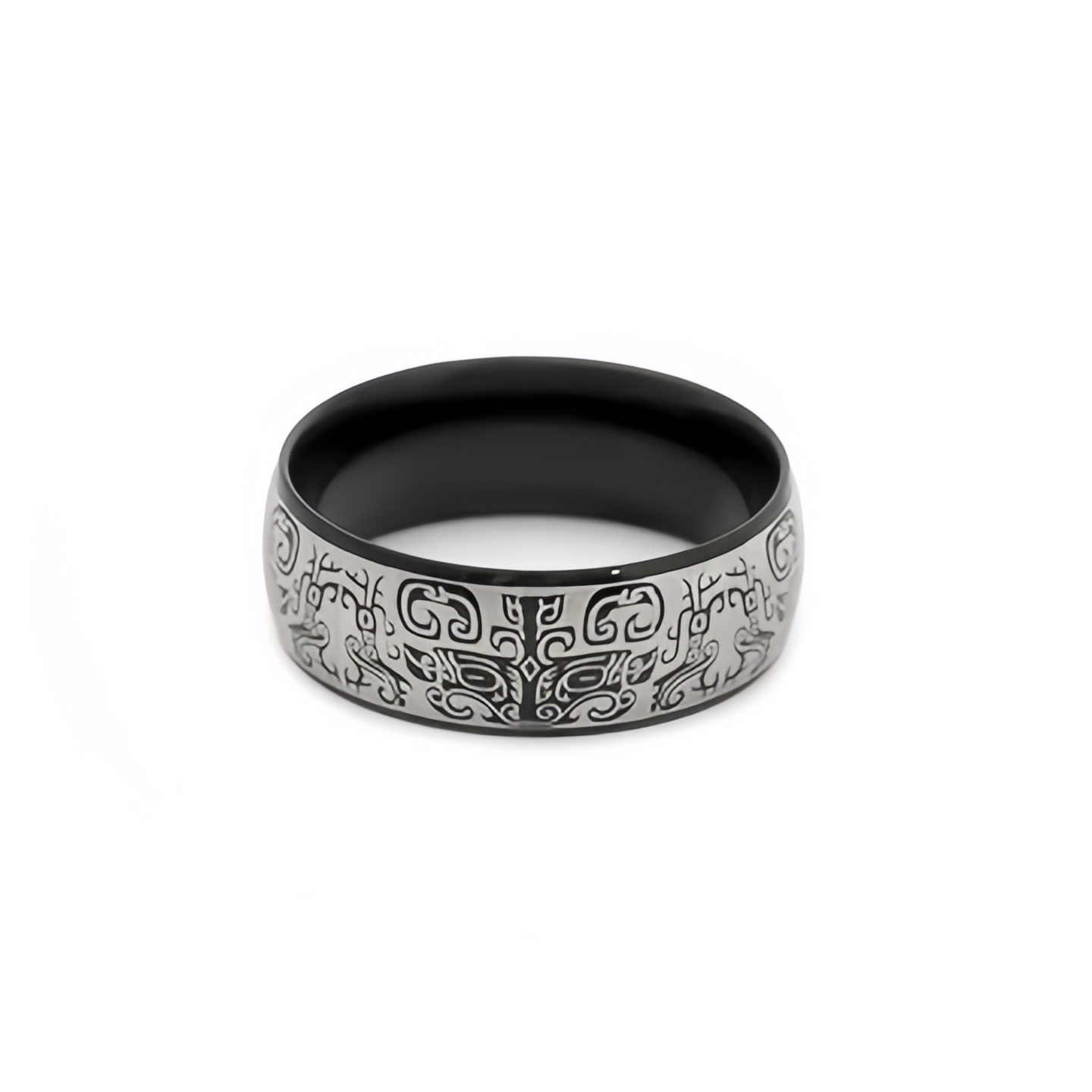 Lucky Mythological Creature Taotie Wealth Titanium Steel Ring- EclatDoré