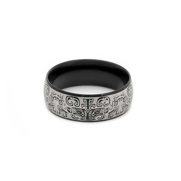Lucky Mythological Creature Taotie Wealth Titanium Steel Ring- EclatDoré