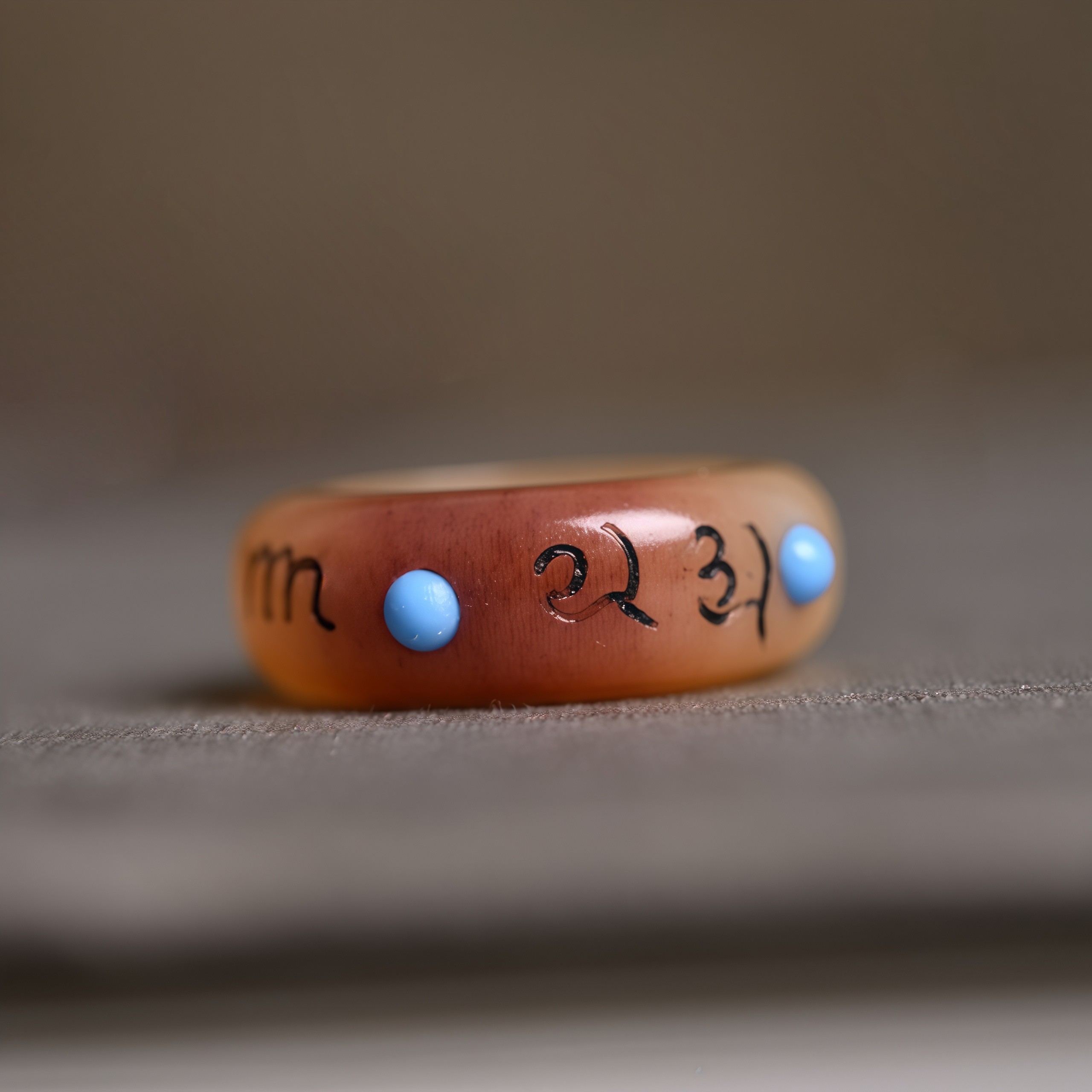 Natural Camel Bone Six-word Mantra Hand-Carved Healing Ring- EclatDoré