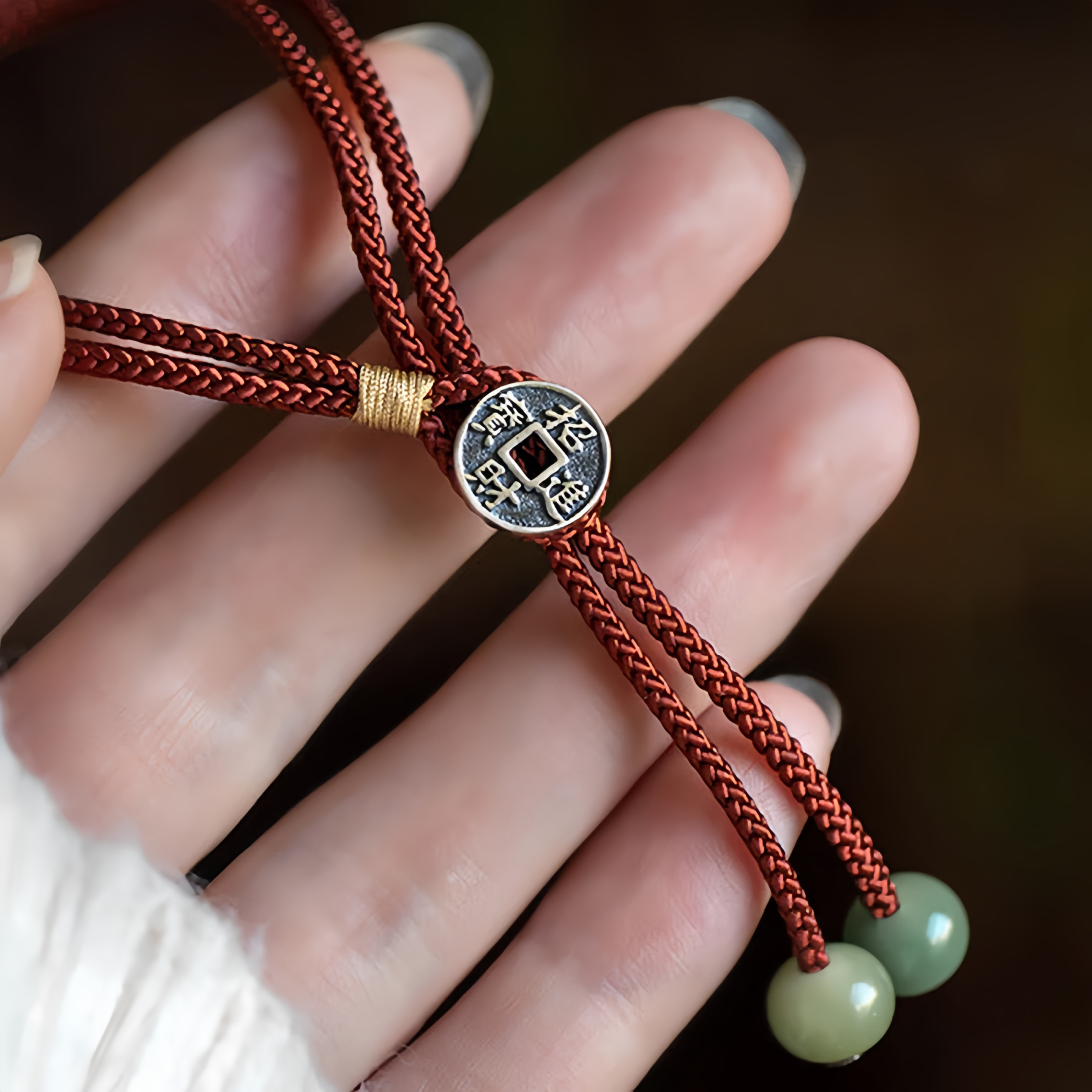 925 Sterling Silver Handmade Chinese Zodiac Natal  Buddha Cyan Bodhi Seed Protection Braided Red String Bracelet- EclatDoré