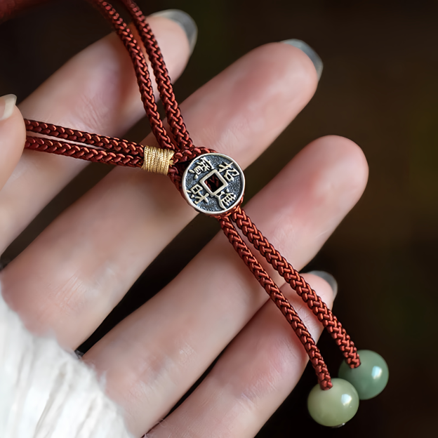 925 Sterling Silver Handmade Chinese Zodiac Natal  Buddha Cyan Bodhi Seed Protection Braided Red String Bracelet- EclatDoré