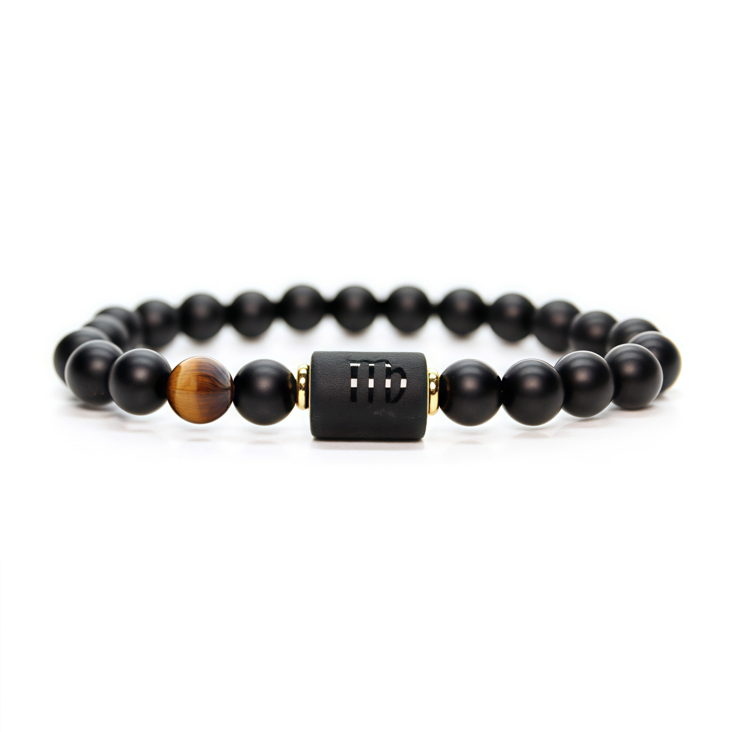 Spiritual Protection 12 Zodiac Signs Black Onyx Guardian Stone Adjustable Stretch Bracelet- EclatDoré