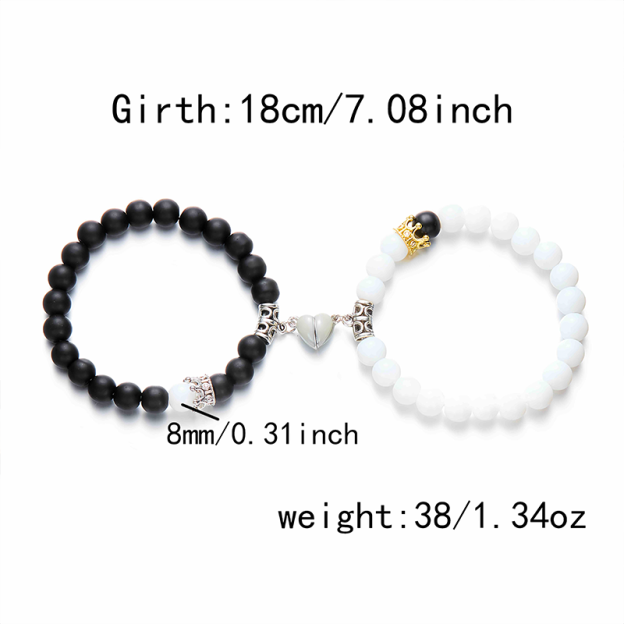 Obsidian Couple Luminous Bracelet| Love and Meditation Healing Jewelry- EclatDoré