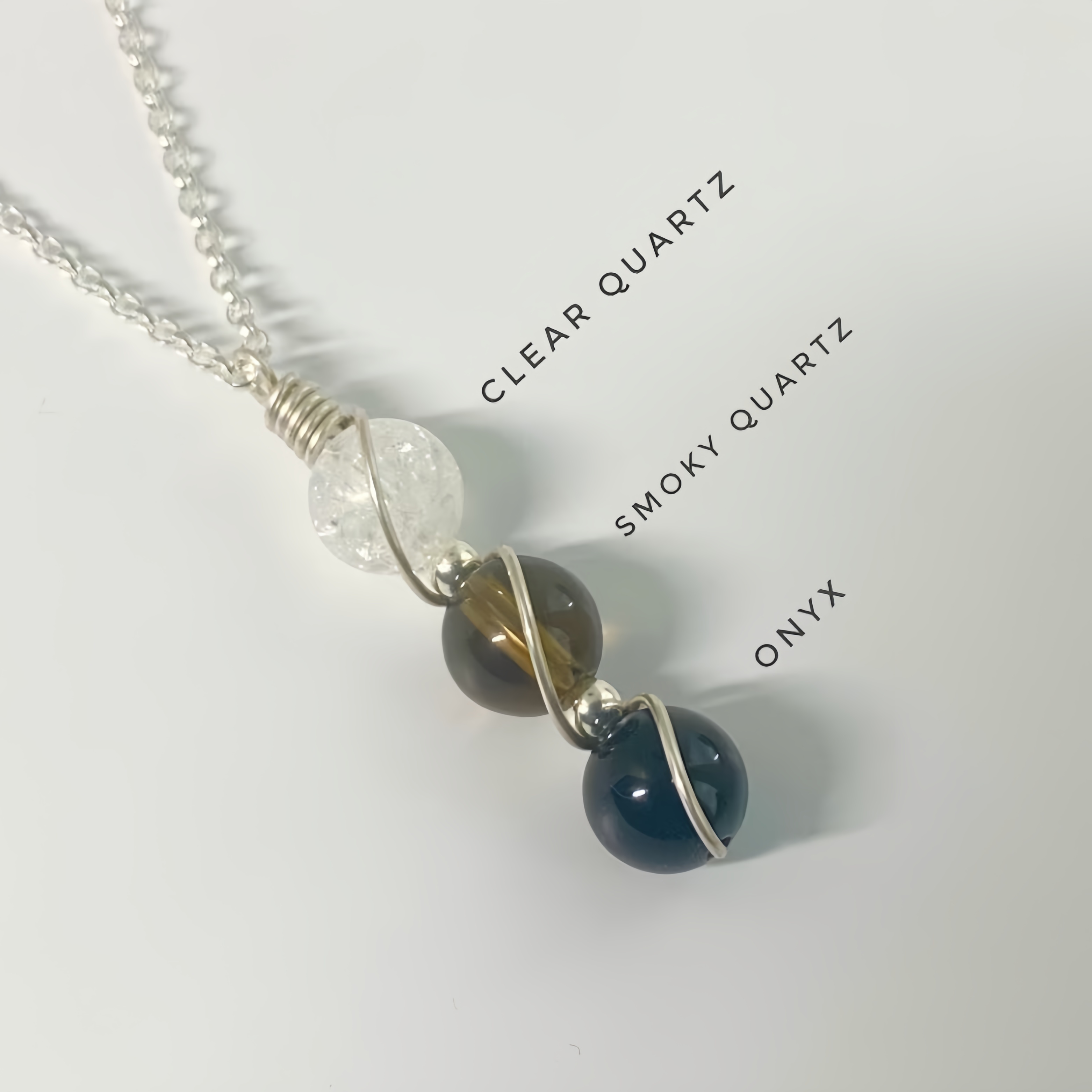 925 Sterling Silver Zodiac Natural Crystal Healing Pendant Necklace with Handwoven Design- EclatDoré