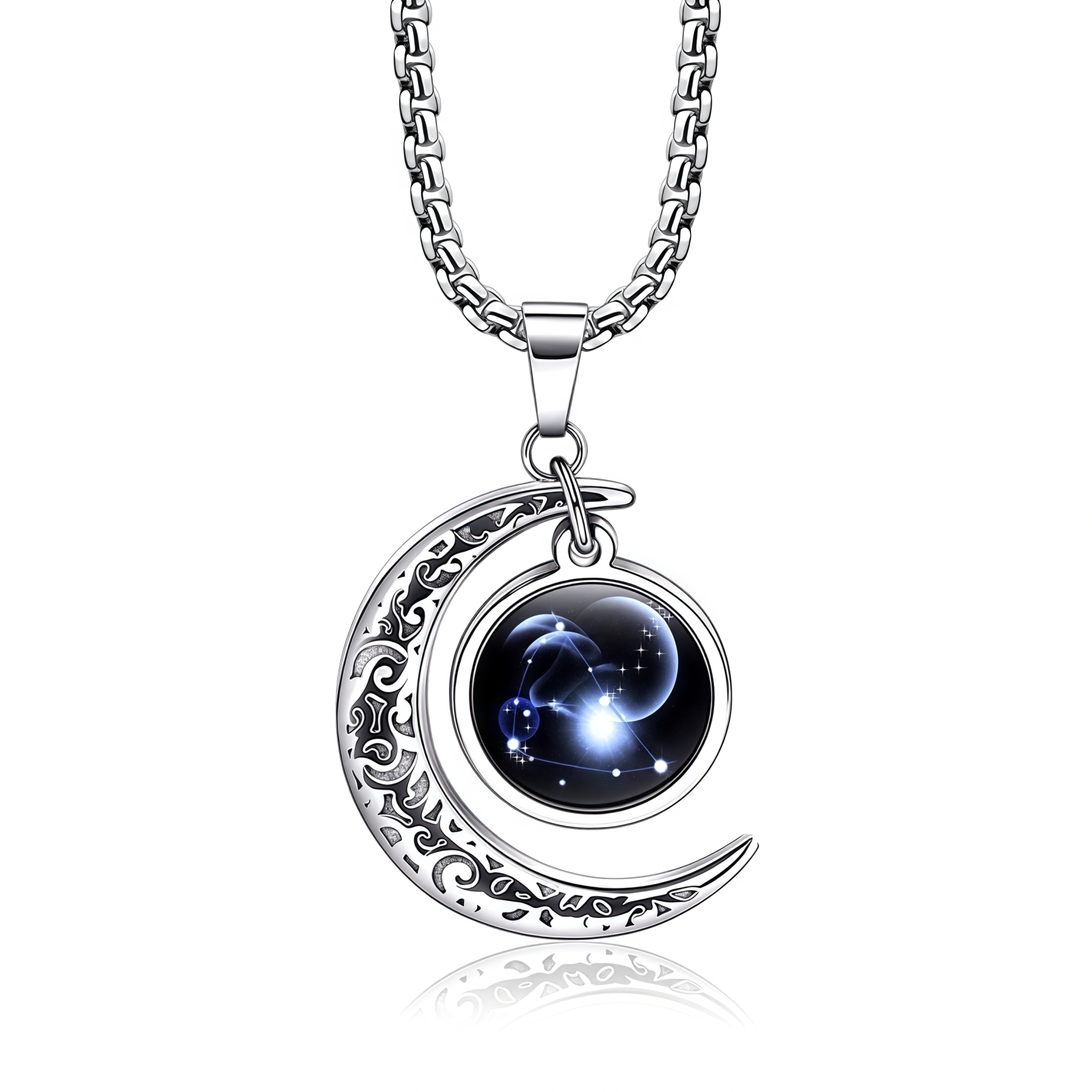 2025 Hot 12 Zodiac Lunar Guardian Moonstone Pendant Necklace- EclatDoré
