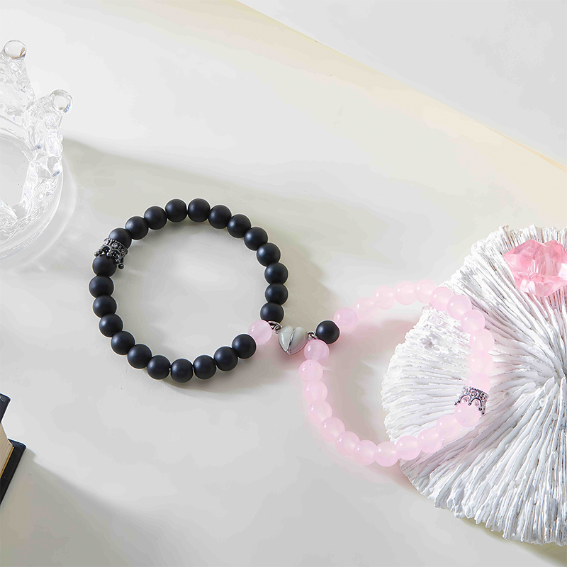 Obsidian Couple Luminous Bracelet| Love and Meditation Healing Jewelry- EclatDoré