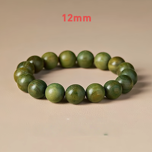 Buddha Stone Natural Green Sandalwood Meditation Agarwood Cinnabar Bracelet