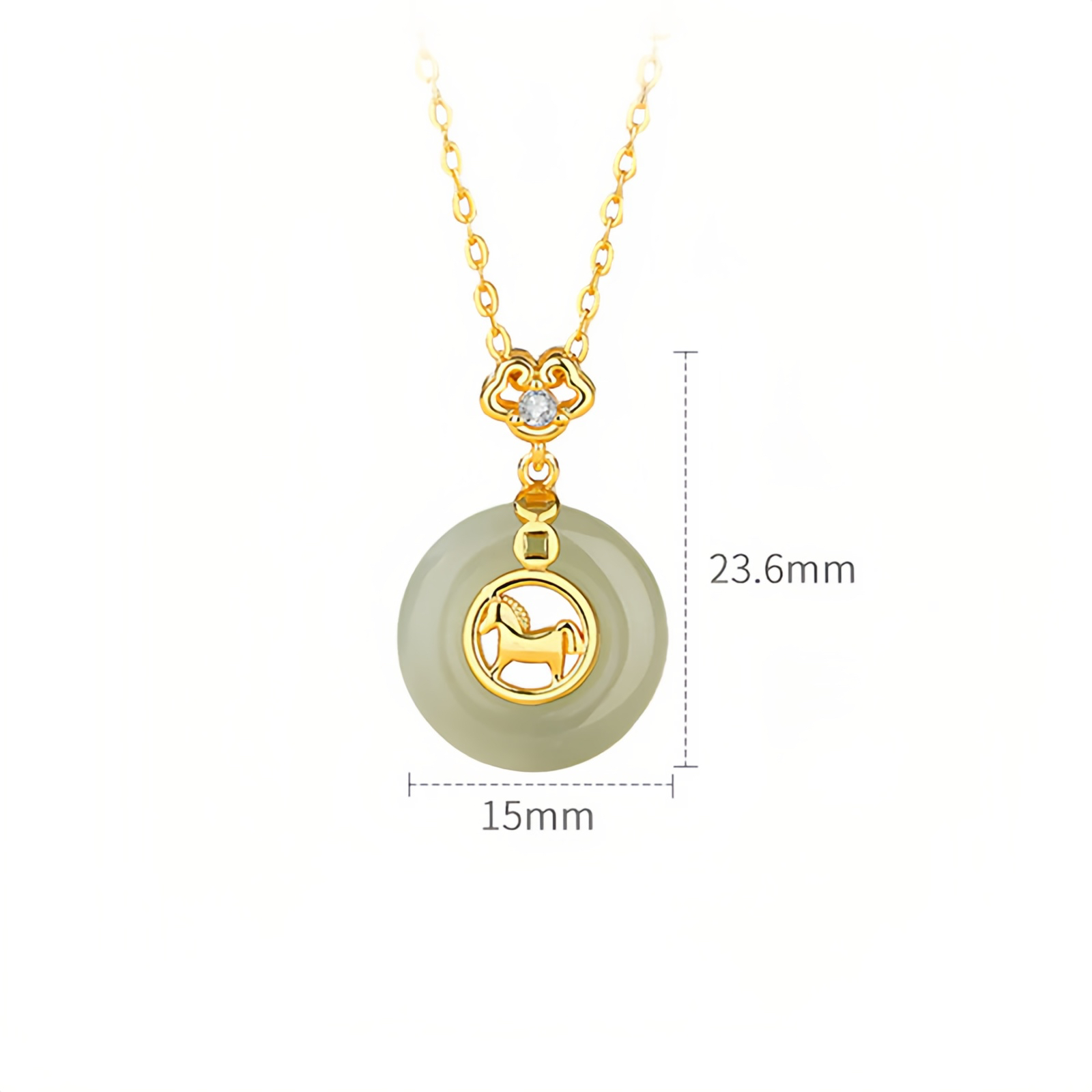 925 Sterling Silver Hetian Jade Peace Buckle Year Of The Horse Red String Bracelet