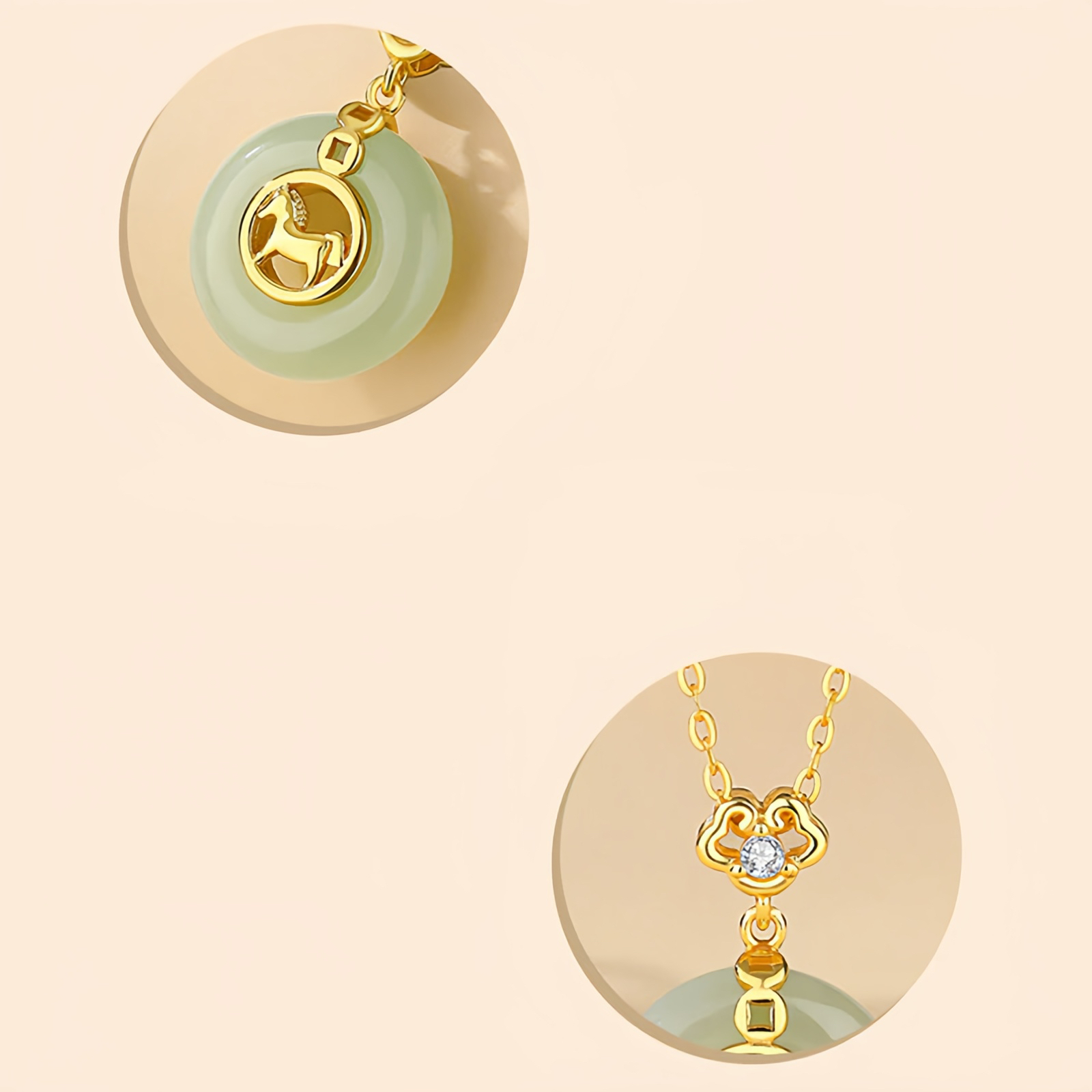 925 Sterling Silver Hetian Jade Peace Buckle Year Of The Horse Red String Bracelet