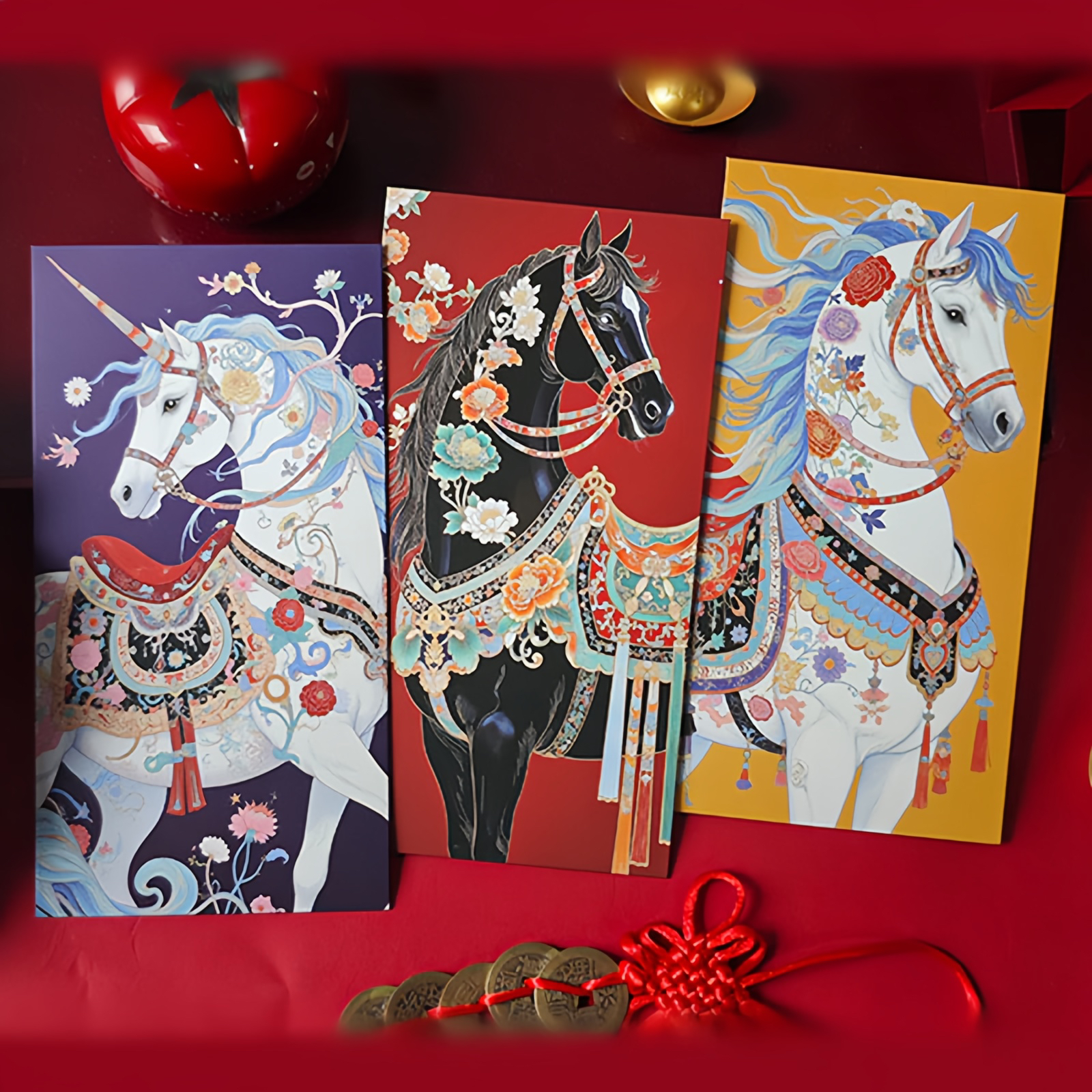 6pcs Colorful Chinese Red Envelope Year Of The Horse 2026 New Year