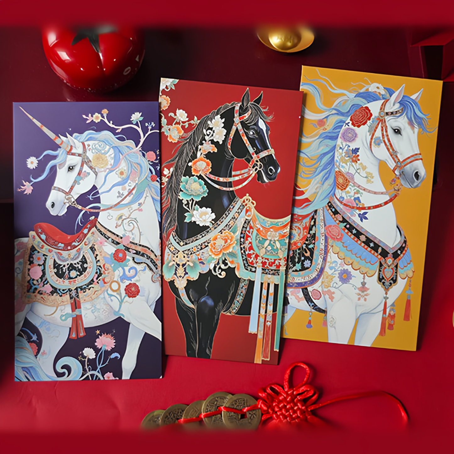 6pcs Colorful Chinese Red Envelope Year Of The Horse 2026 New Year