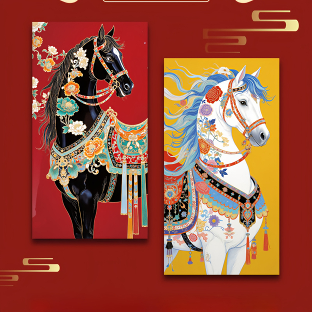 6pcs Colorful Chinese Red Envelope Year Of The Horse 2026 New Year