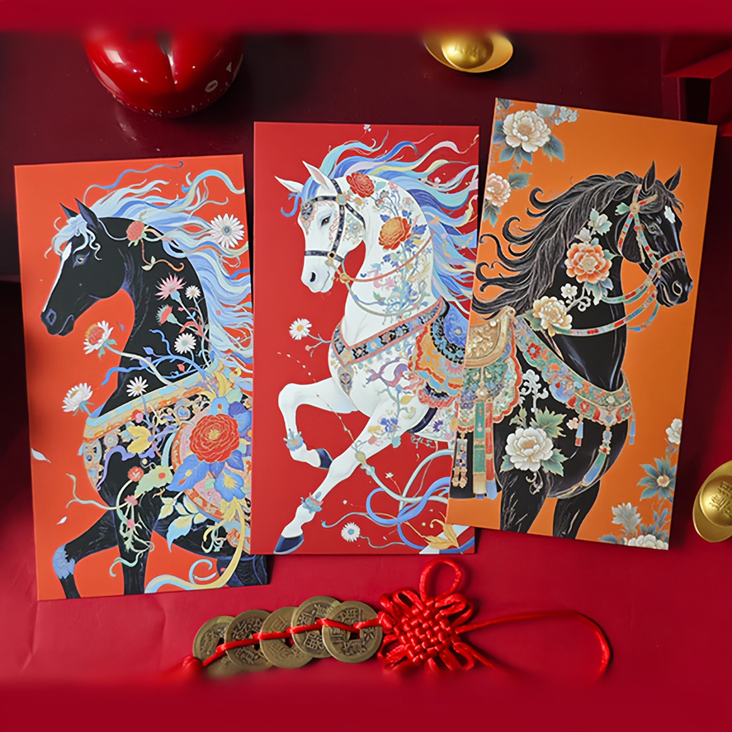 6pcs Colorful Chinese Red Envelope Year Of The Horse 2026 New Year