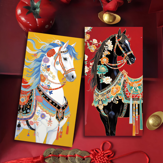 6pcs Colorful Chinese Red Envelope Year Of The Horse 2026 New Year