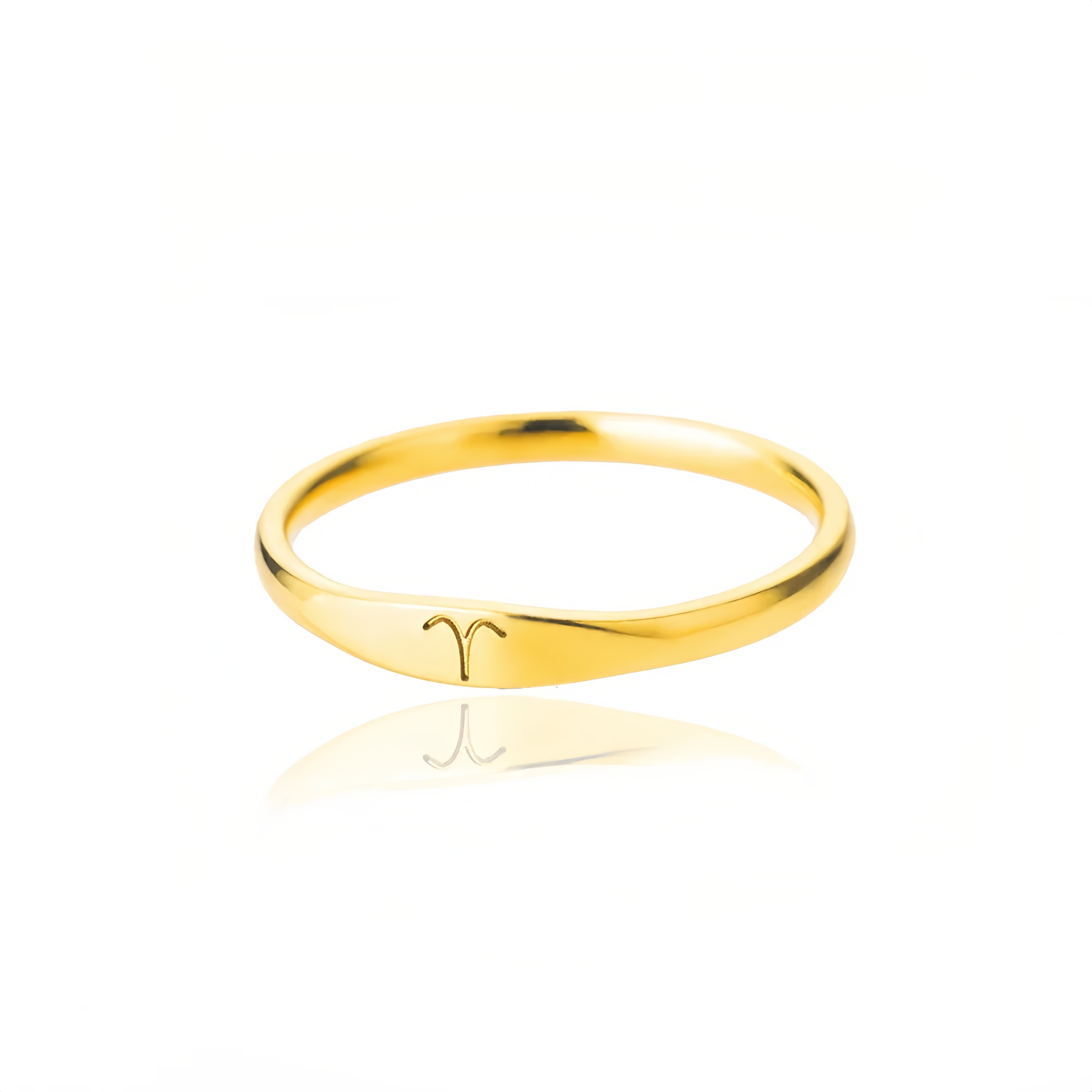 14K Gold Plated Stainless Steel Zodiac Ring - Perfect Golden Astrology Jewelry Gift for Star Lovers- EclatDoré