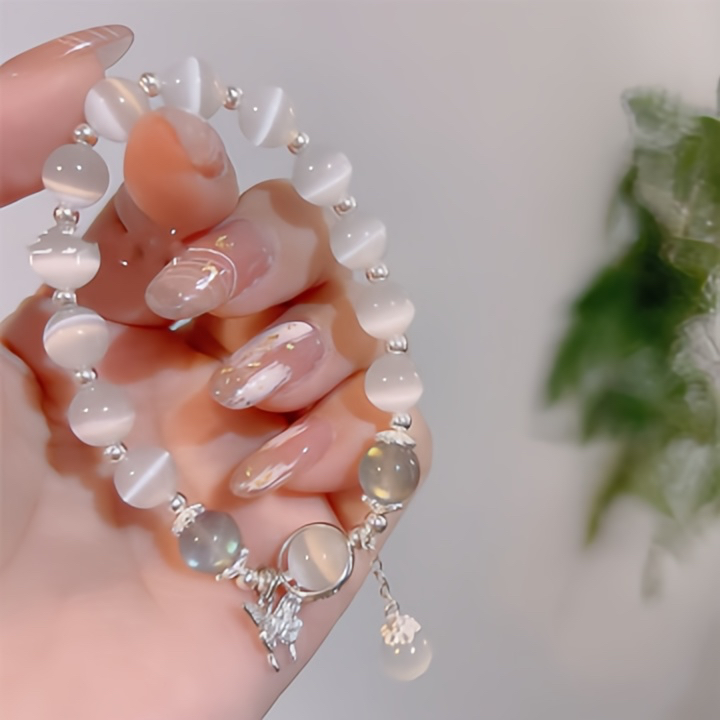 Buddha Stone "Brings Good Luck and Inner Peace" Cat's Eye Butterfly Bracelet