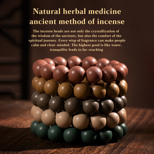 Chinese Herbal Five Elements Healing Bead Bracelet for Soothing Sleep with Dragon's Scent - Handmade Traditional- EclatDoré