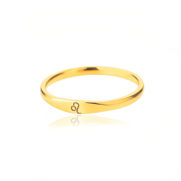 14K Gold Plated Stainless Steel Zodiac Ring - Perfect Golden Astrology Jewelry Gift for Star Lovers- EclatDoré