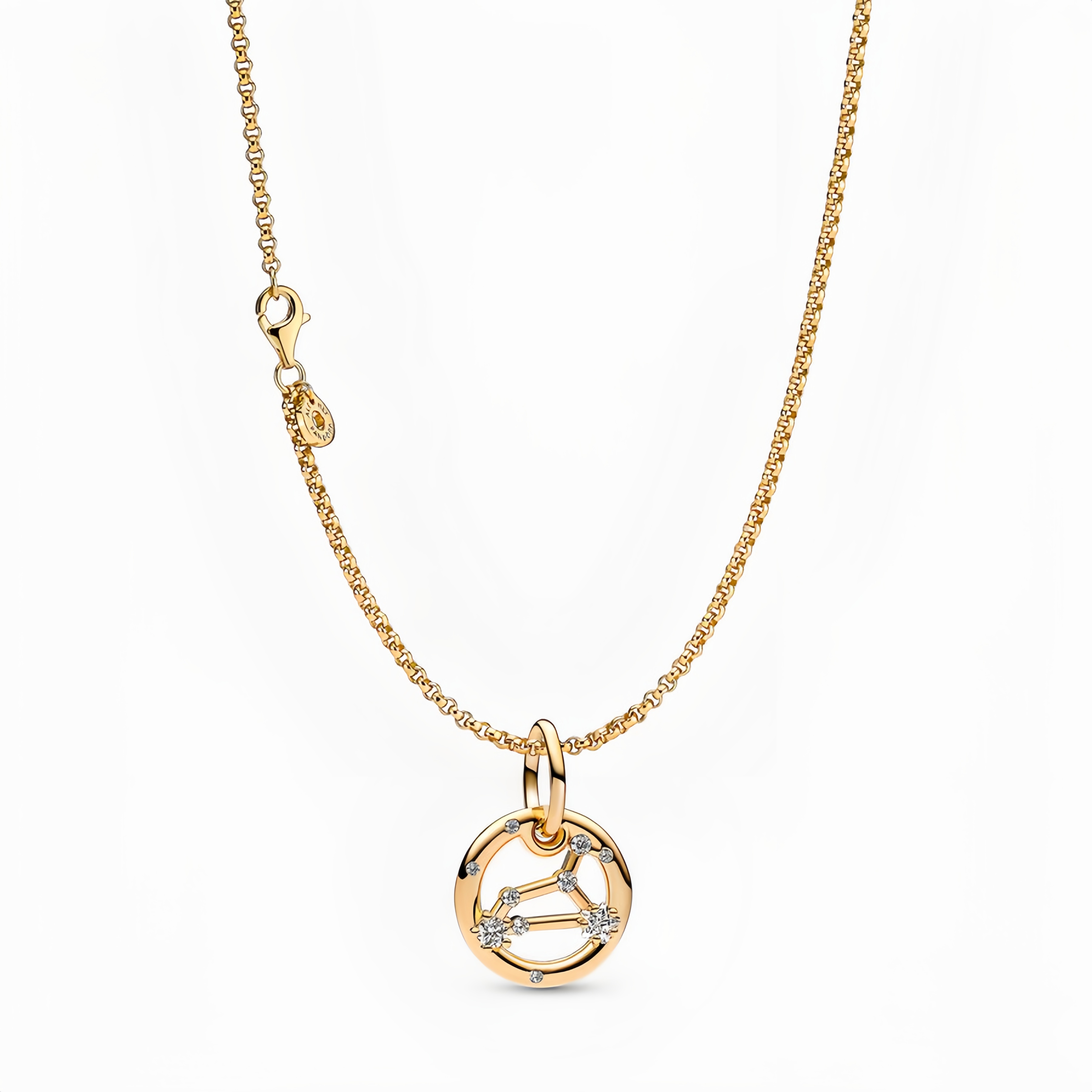 14K Gold-Plated Birthstone Constellations Zirconia Guardian Lucky Pendant Necklace- EclatDoré