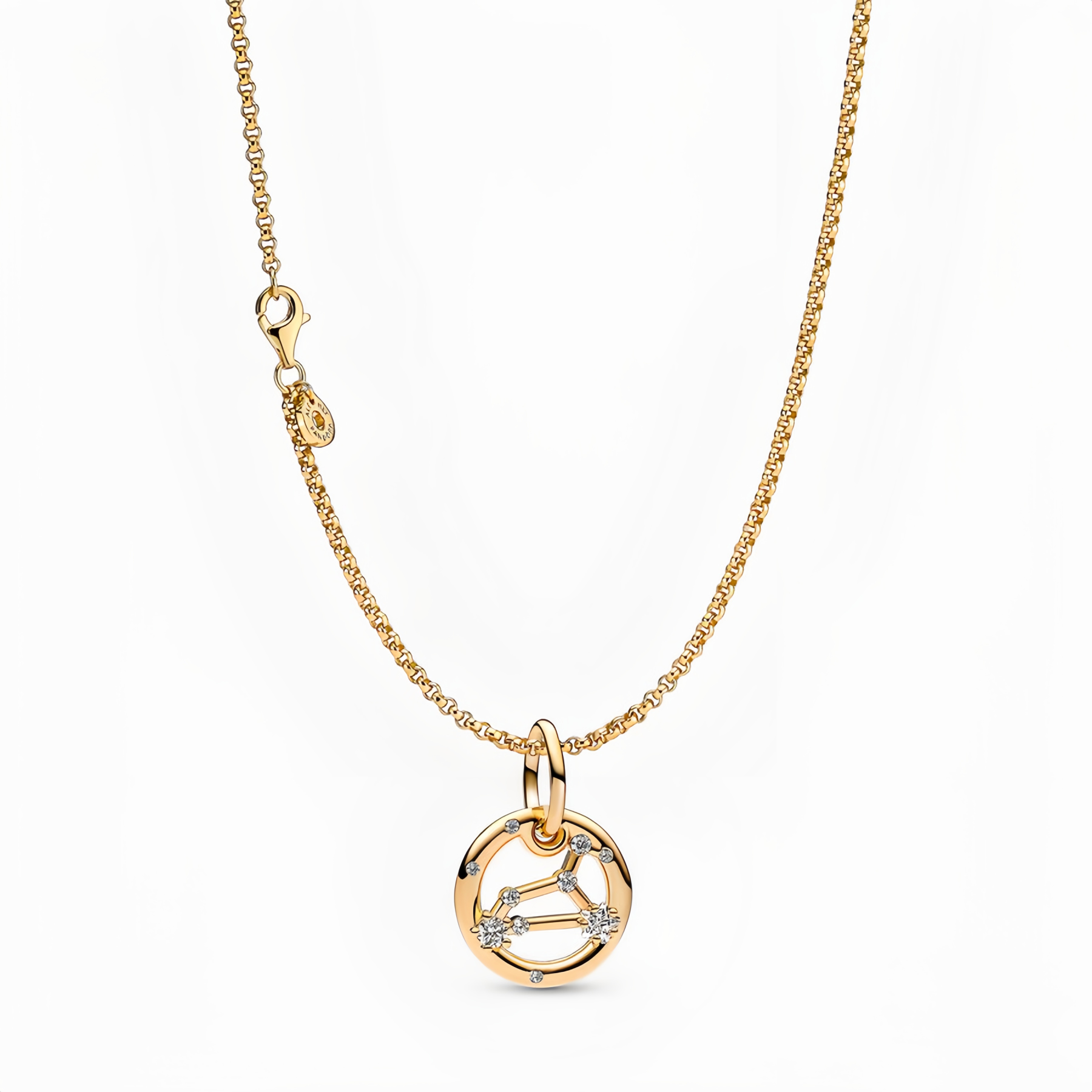 14K Gold-Plated Birthstone Constellations Zirconia Guardian Lucky Pendant Necklace- EclatDoré