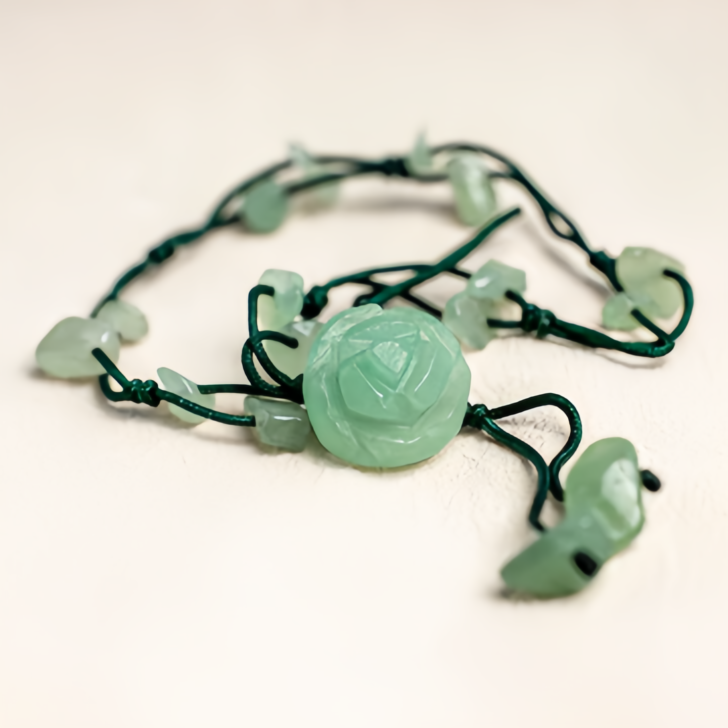 Amethyst Pink Crystal Green Aventurine Rose Inner Peace Healing Anklet- EclatDoré