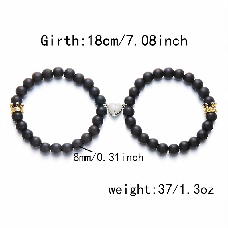 Obsidian Couple Luminous Bracelet| Love and Meditation Healing Jewelry- EclatDoré