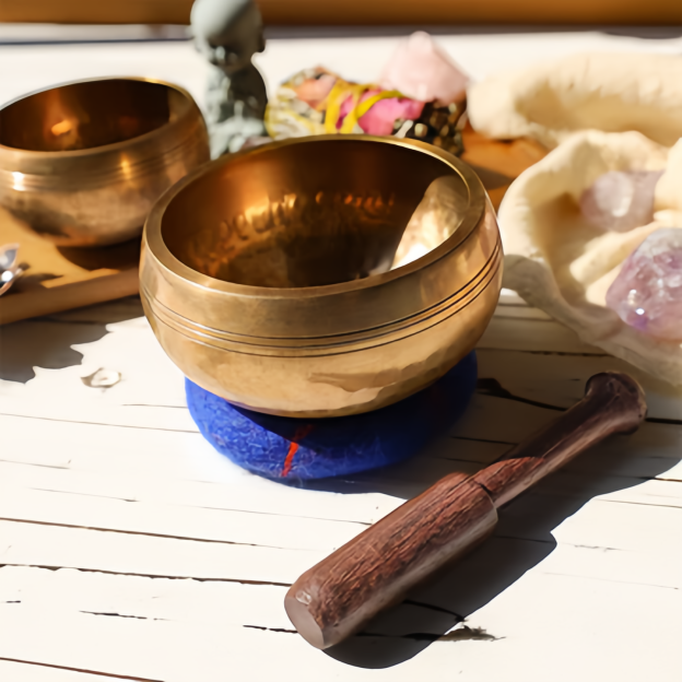 Handmade Authentic Tibetan Singing Bowl Set for Energy Healing & Mindfulness Meditation- EclatDoré