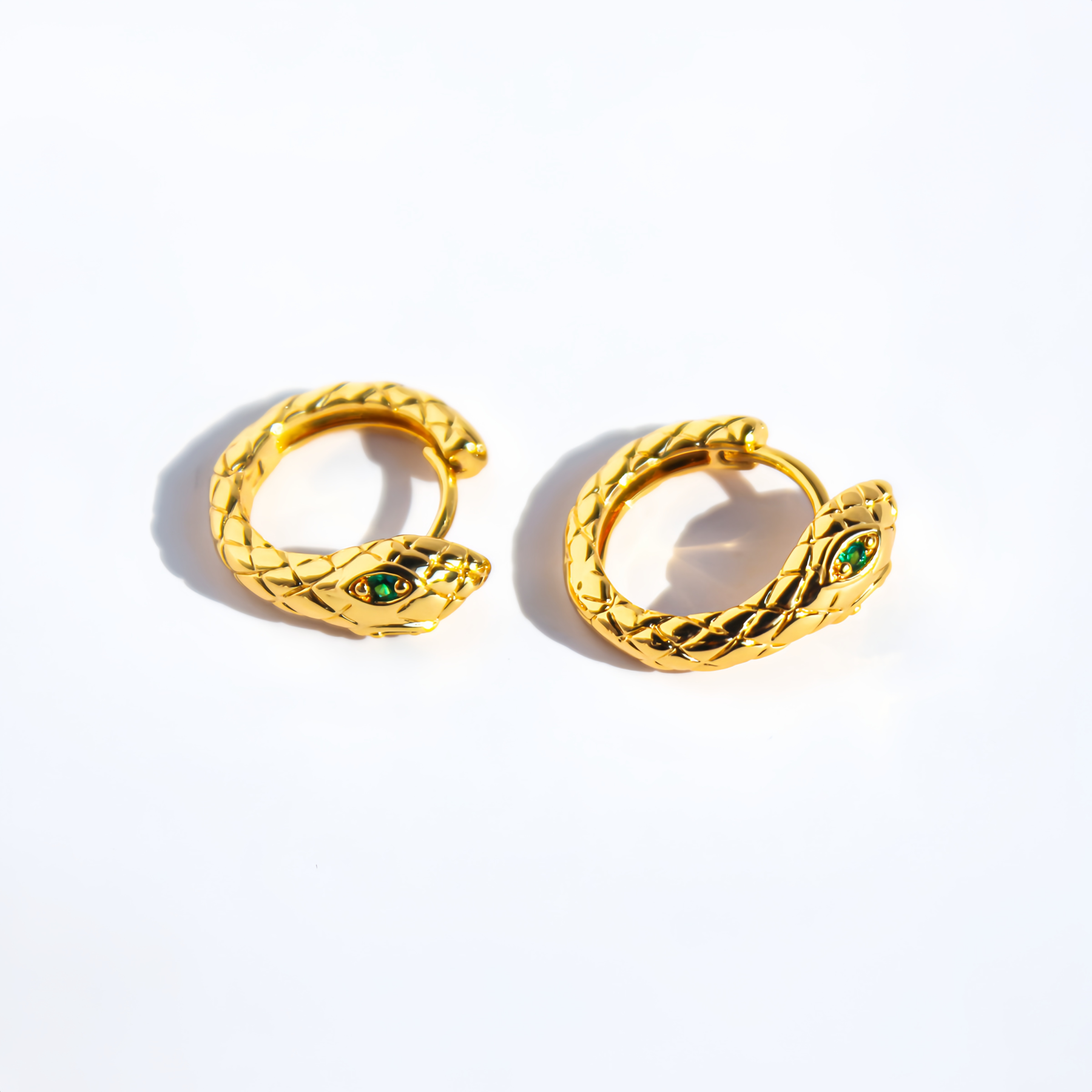 Zodiac Green Zircon Snake Eye Earrings - Adjustable Snake Earrings, Unique Statement Jewelry- EclatDoré
