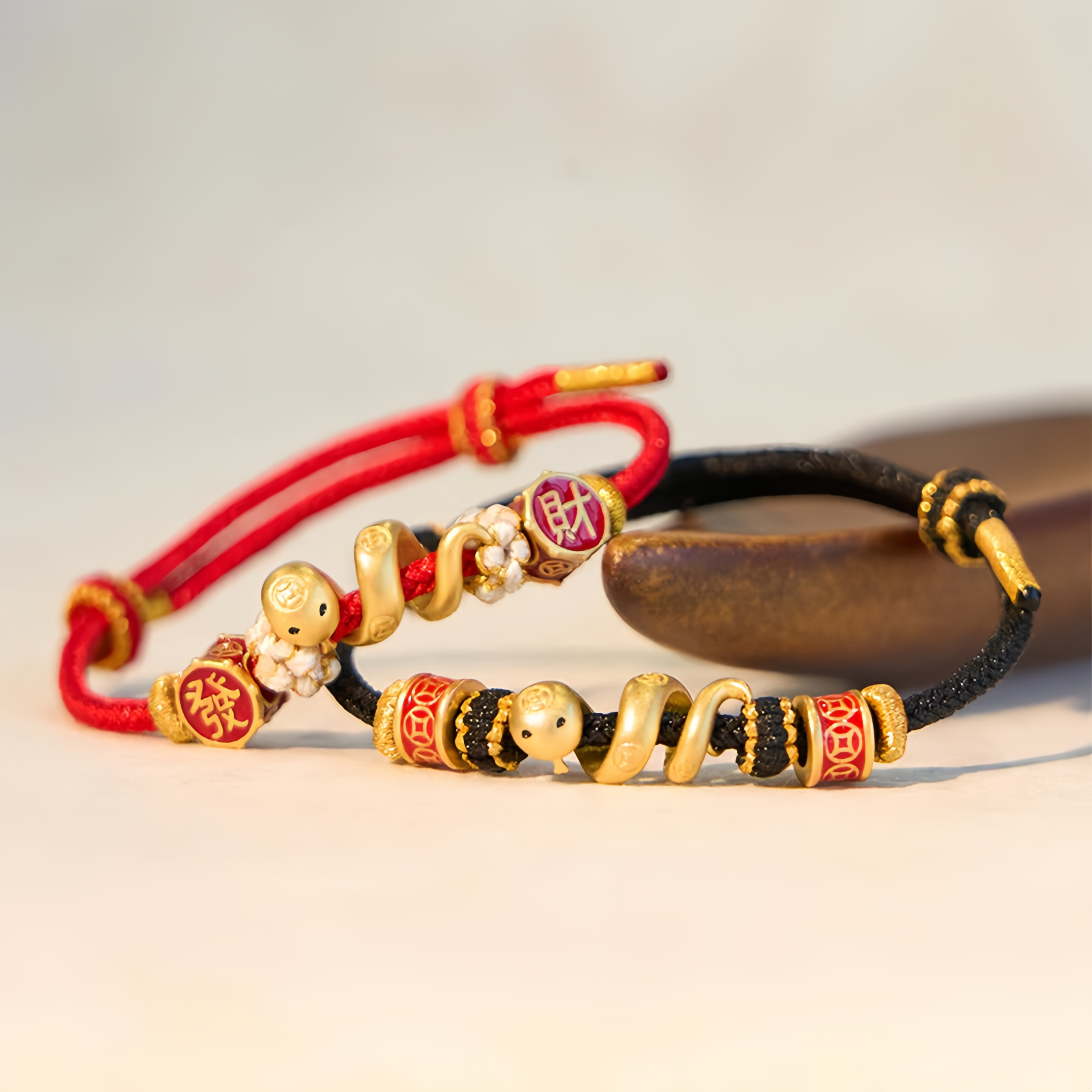 925 Sterling Silver Year Of The Snake Golden Snake Luck  Prosperous Bracelet Necklace Pendant- EclatDoré