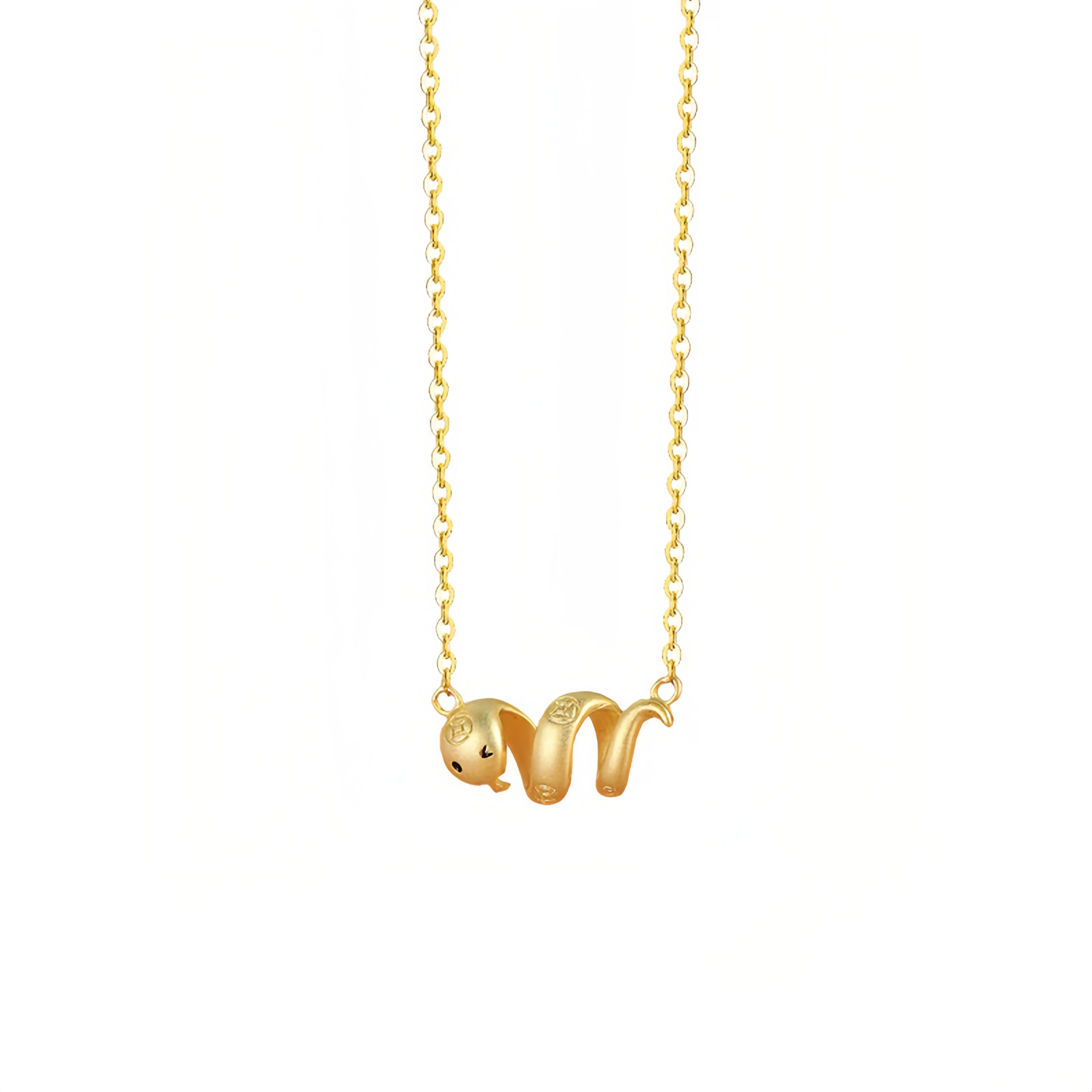 925 Sterling Silver Year Of The Snake Golden Snake Luck  Prosperous Bracelet Necklace Pendant- EclatDoré