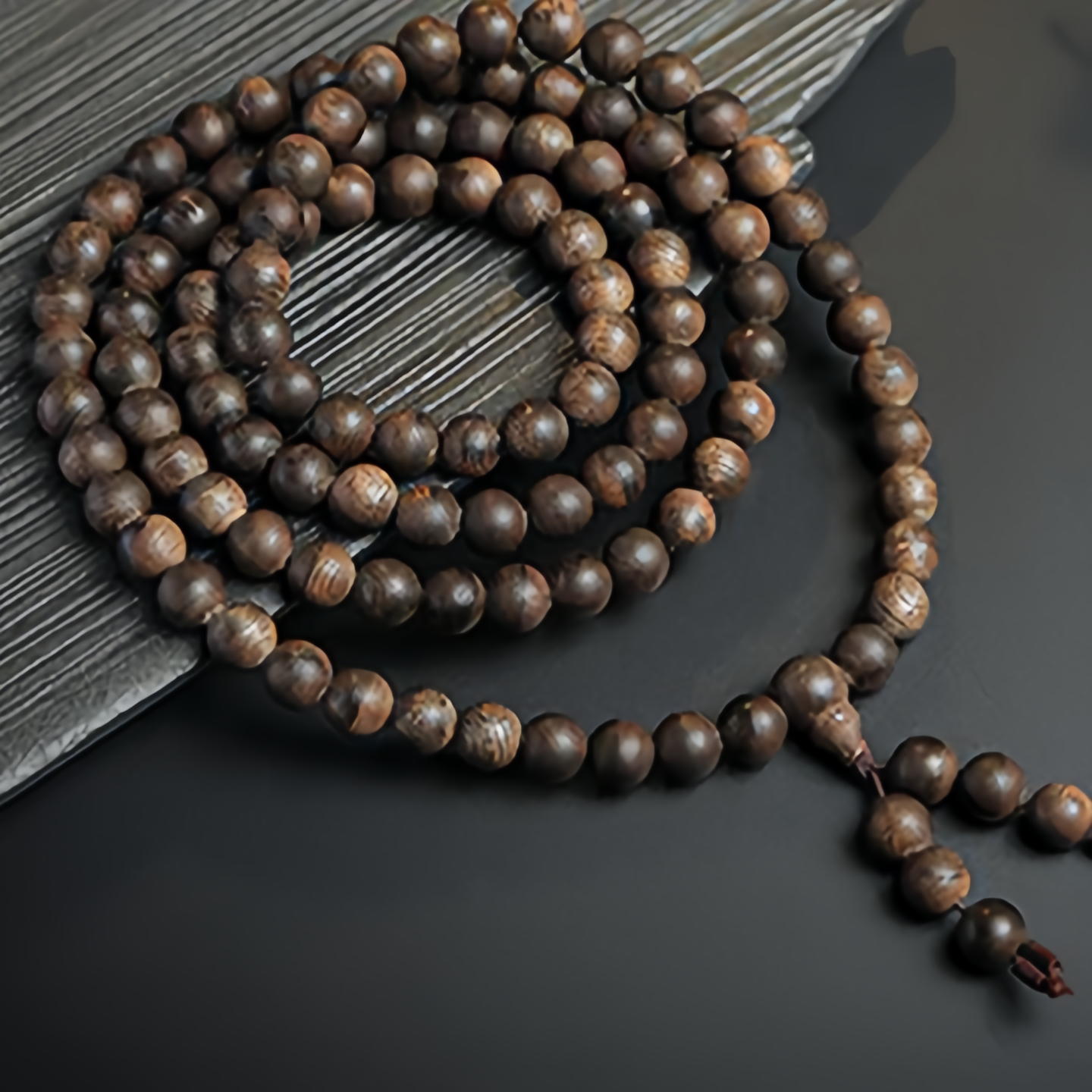 108 Mala Beads Agarwood Peace Strength Calm Bracelet- EclatDoré