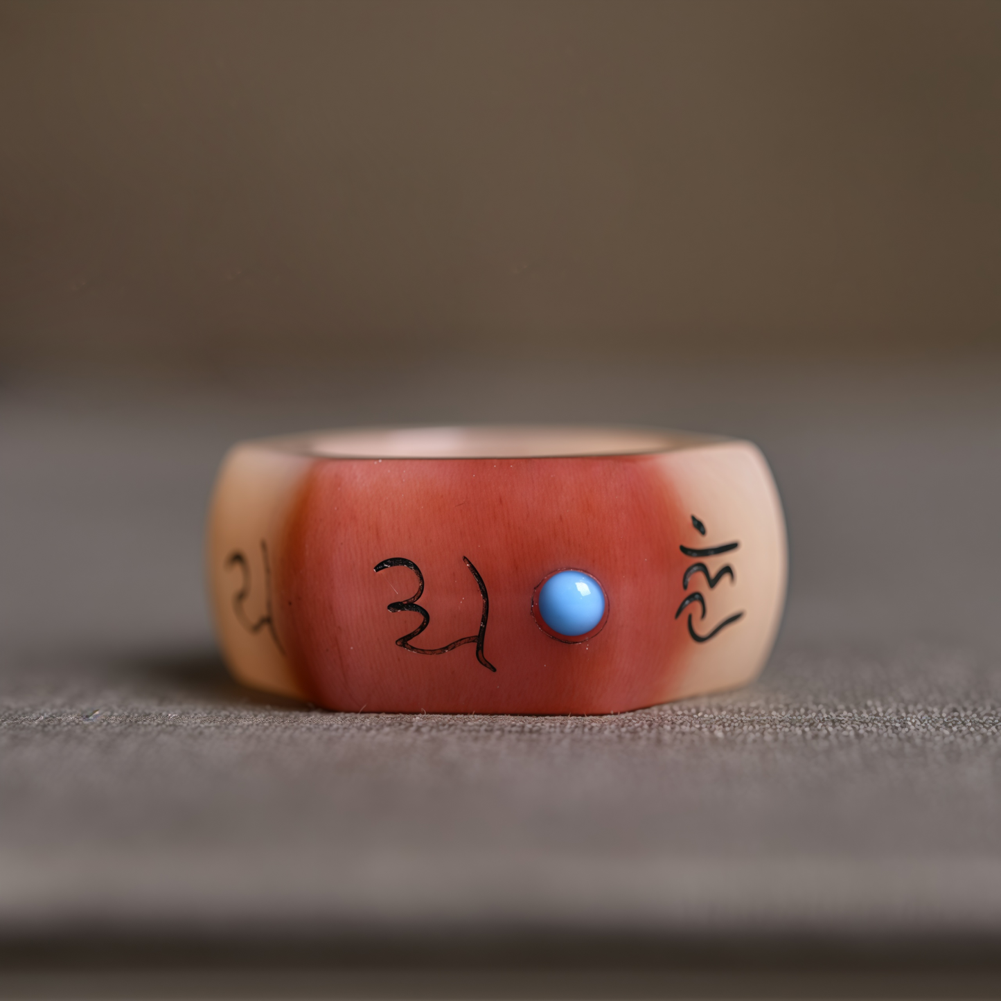 Natural Camel Bone Six-word Mantra Hand-Carved Healing Ring- EclatDoré