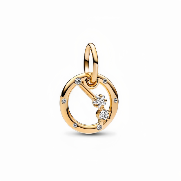 14K Gold-Plated Birthstone Constellations Zirconia Guardian Lucky Pendant Necklace- EclatDoré