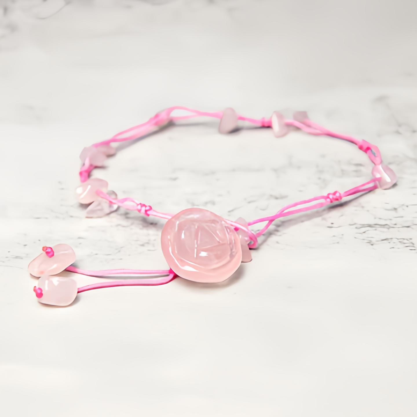 Amethyst Pink Crystal Green Aventurine Rose Inner Peace Healing Anklet- EclatDoré