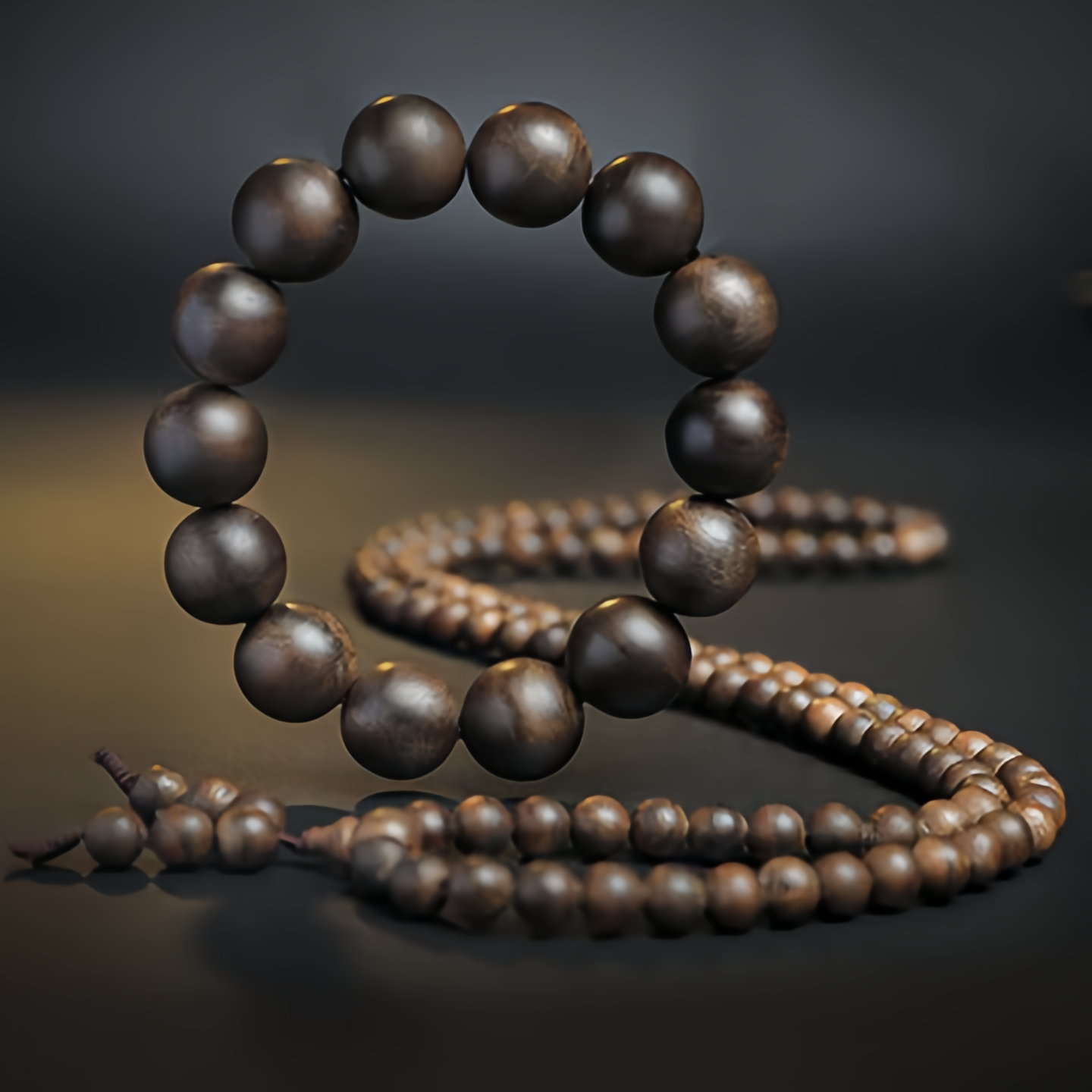 108 Mala Beads Agarwood Peace Strength Calm Bracelet- EclatDoré