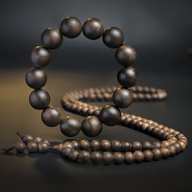 108 Mala Beads Agarwood Peace Strength Calm Bracelet- EclatDoré