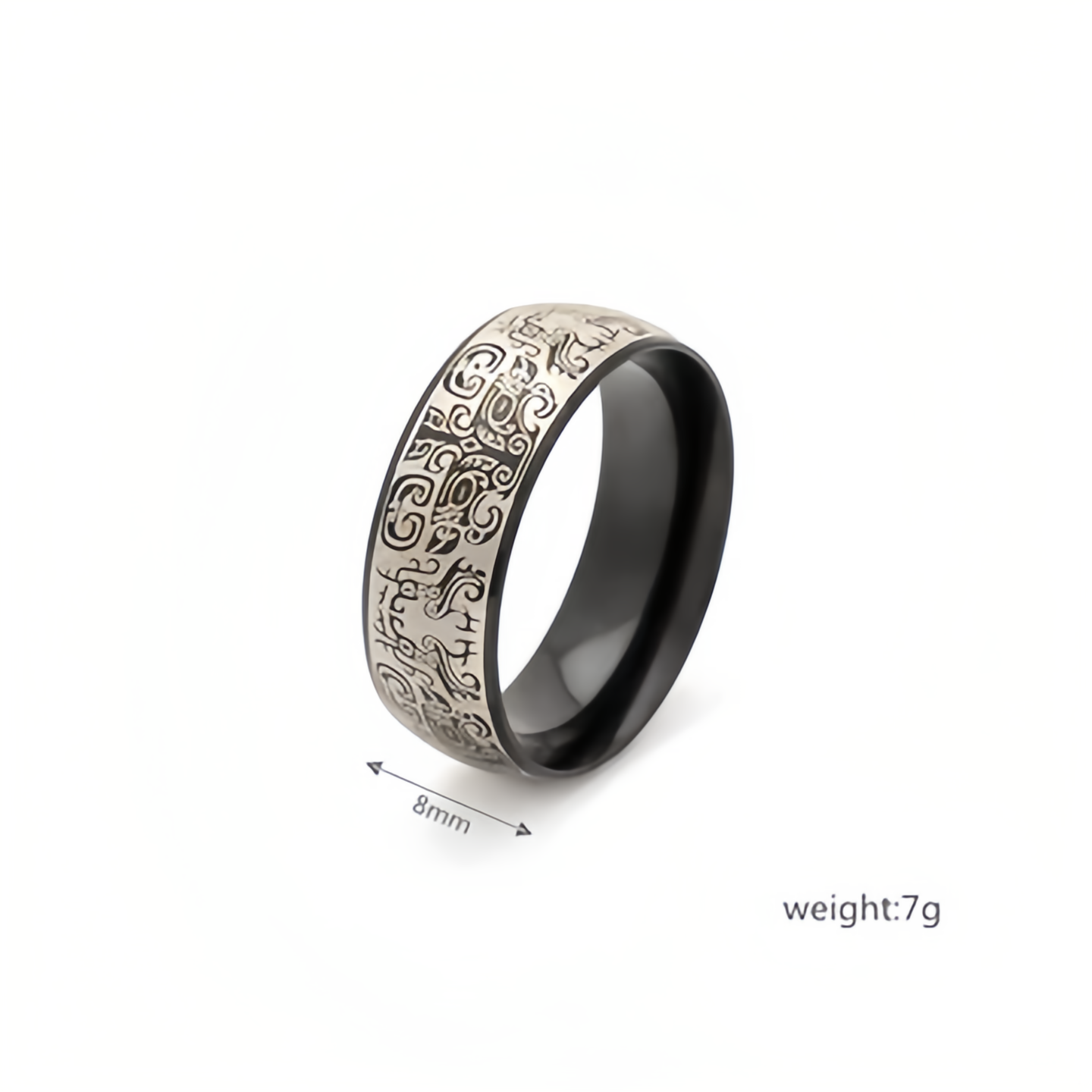 Lucky Mythological Creature Taotie Wealth Titanium Steel Ring- EclatDoré