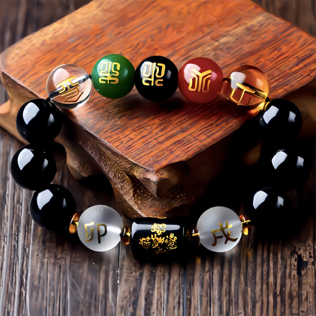 Chinese Zodiac Feng Shui Obsidian Five-Element Wealth Porsperity Bracelet- EclatDoré