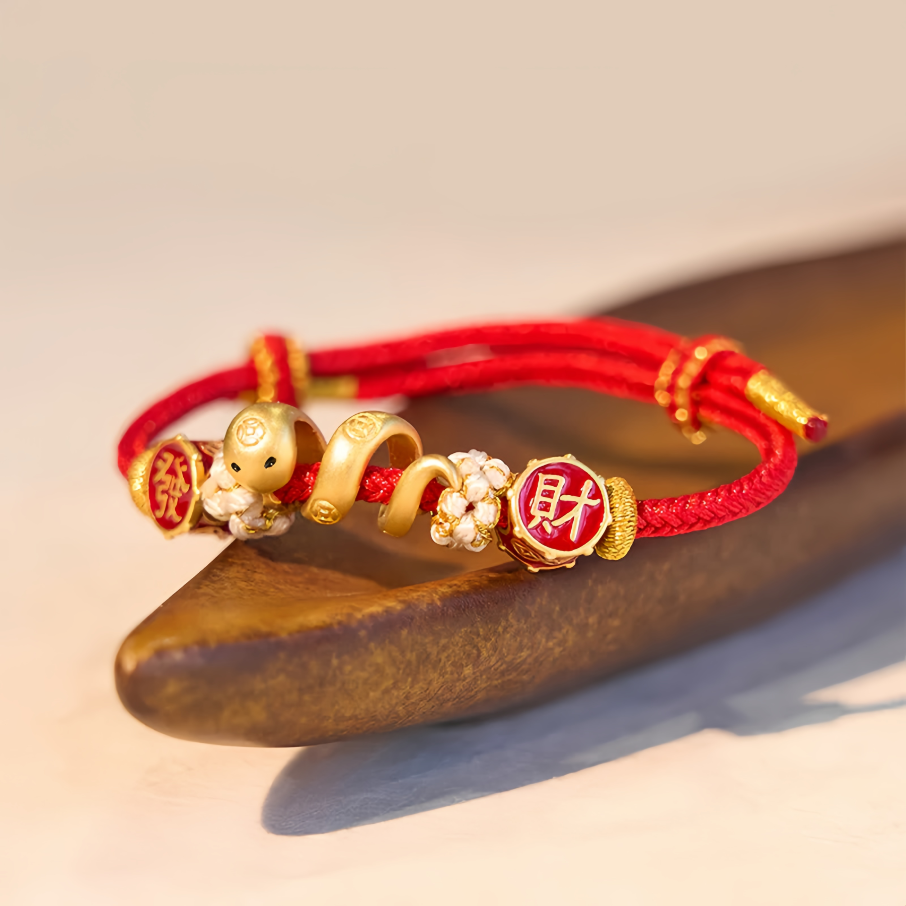 925 Sterling Silver Year Of The Snake Golden Snake Luck  Prosperous Bracelet Necklace Pendant- EclatDoré