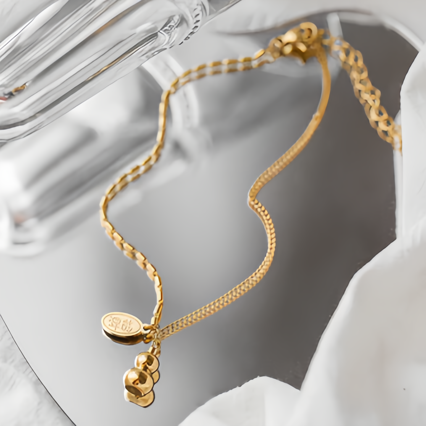 18K Gold Lucky Gourd Bracelet Anklet - Adjustable Style Fortune Jewelry- EclatDoré