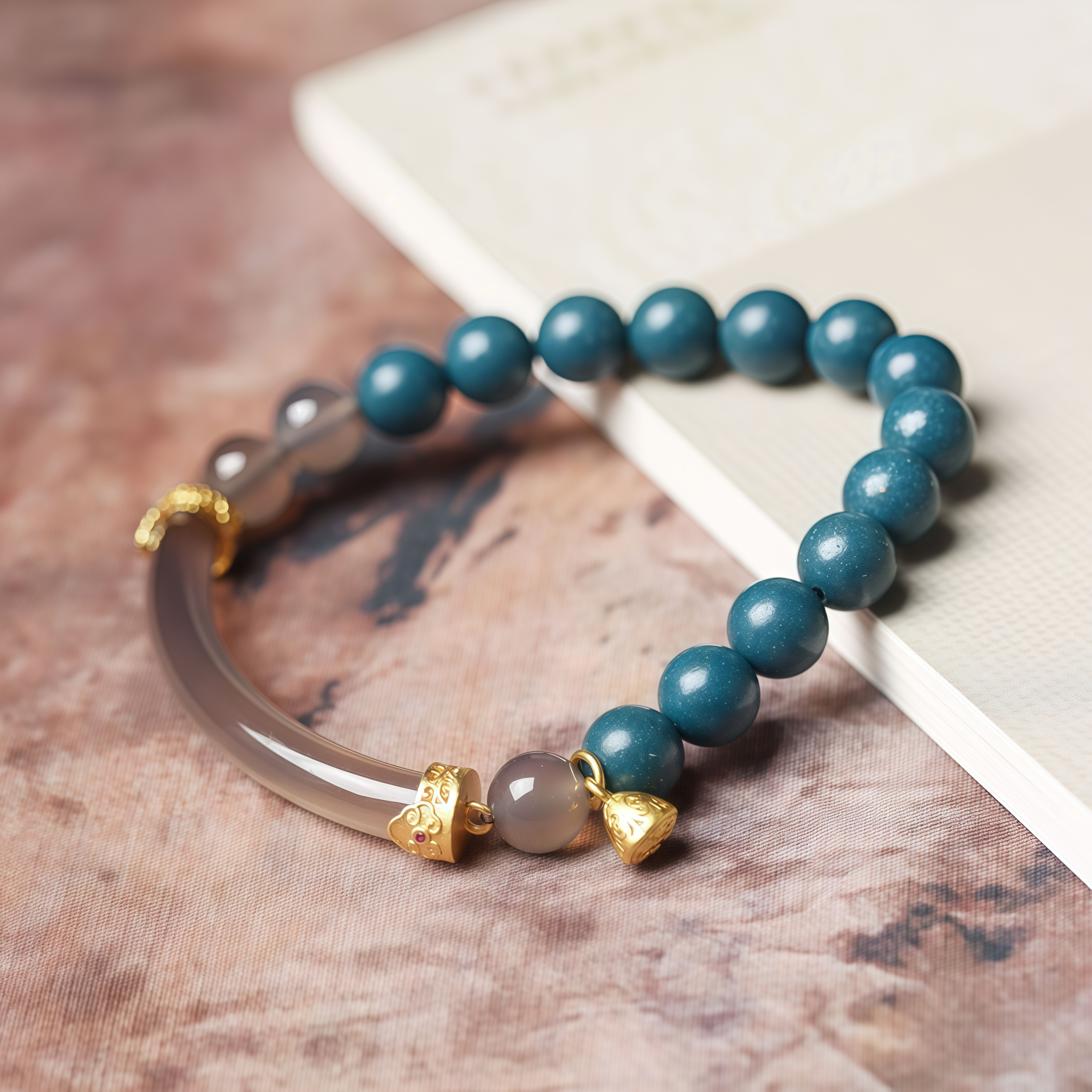 New Blue Buddha Incense Beads Bracelet | Chakra Balancing Buddhist Zen Accessories for Stress Relief