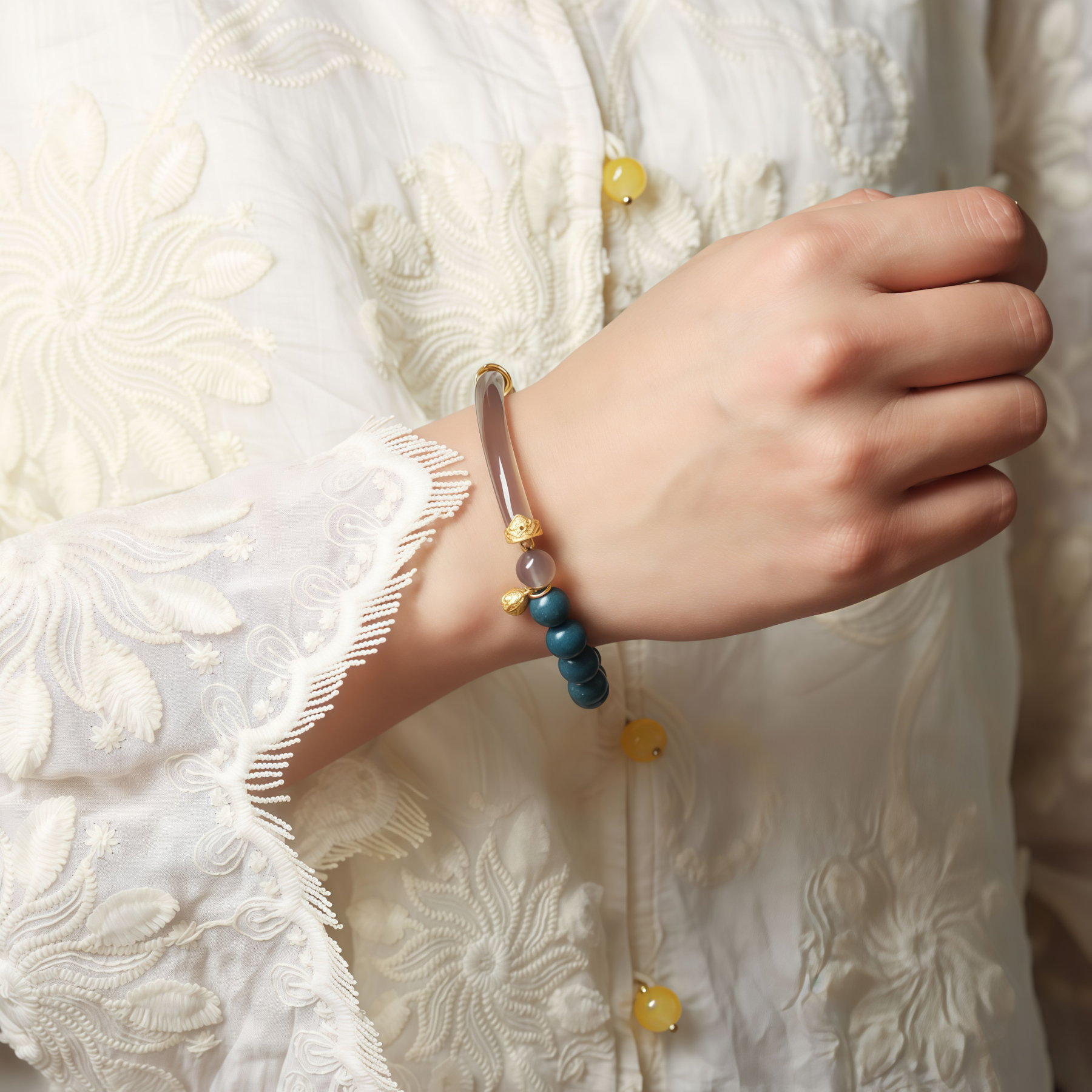 New Blue Buddha Incense Beads Bracelet | Chakra Balancing Buddhist Zen Accessories for Stress Relief