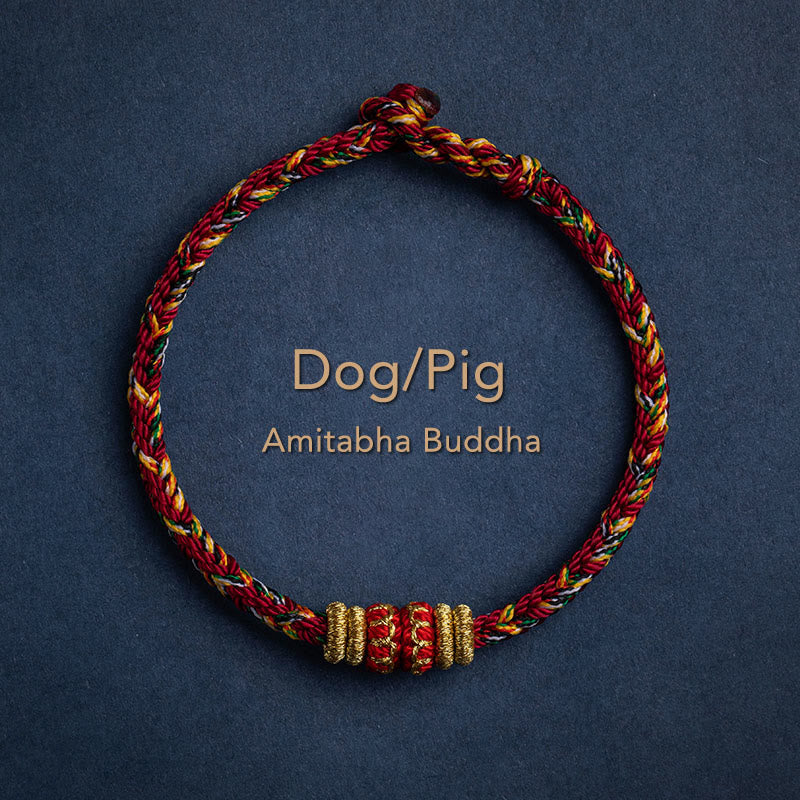Handmade Chinese Zodiac Natal Buddha Luck Strength Braided String Bracelet -  2025's Top Trend- EclatDoré