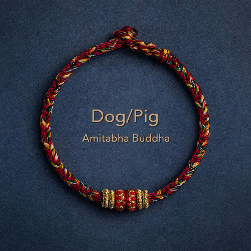 Handmade Chinese Zodiac Natal Buddha Luck Strength Braided String Bracelet -  2025's Top Trend- EclatDoré