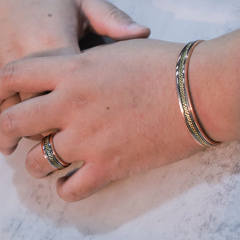 Magnetic Copper Balance Adjustable Cuff Bracelet Bangle Ring