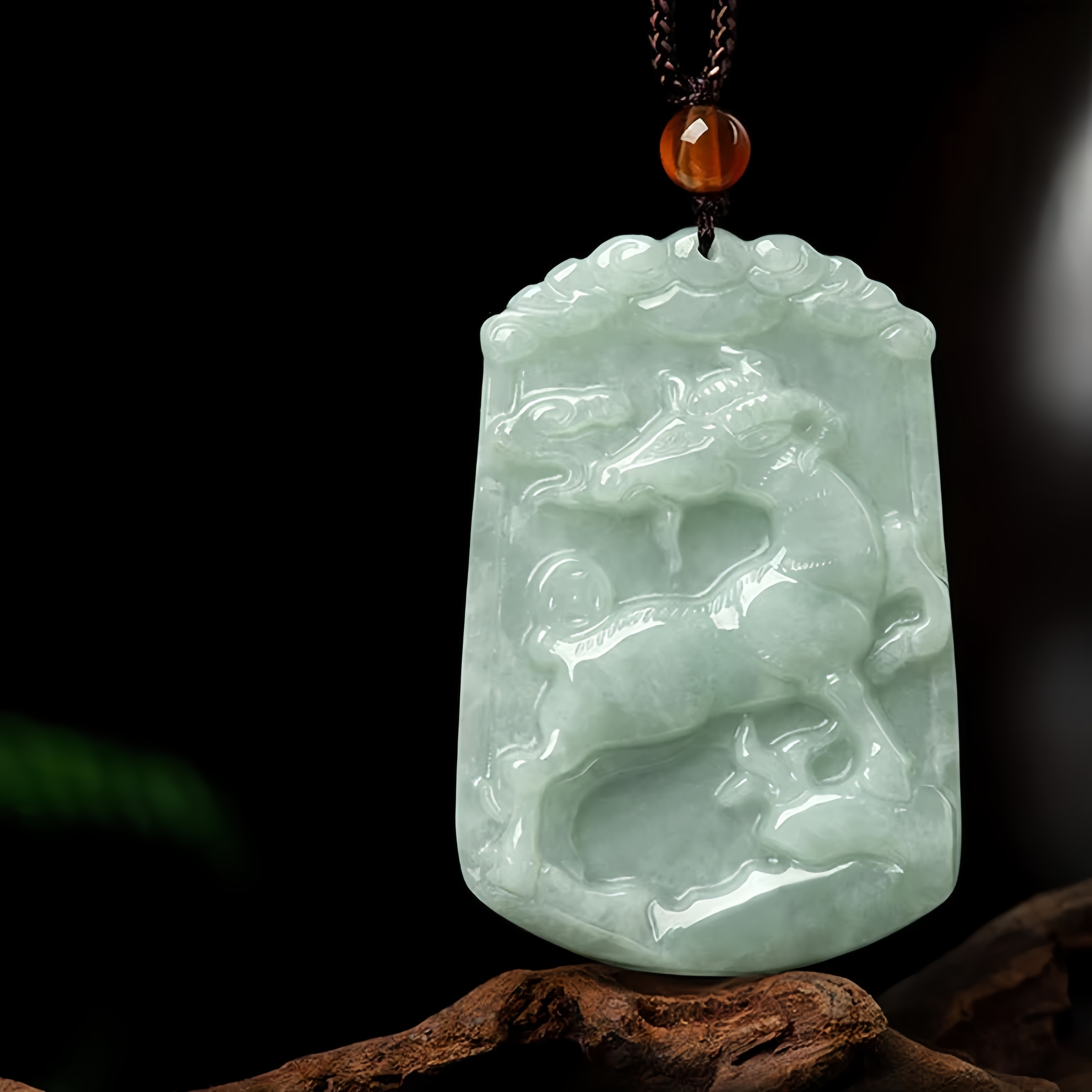 Handmade Natural Jade 12 Chinese Zodiac Abundance Amulet Pendant Necklace- EclatDoré
