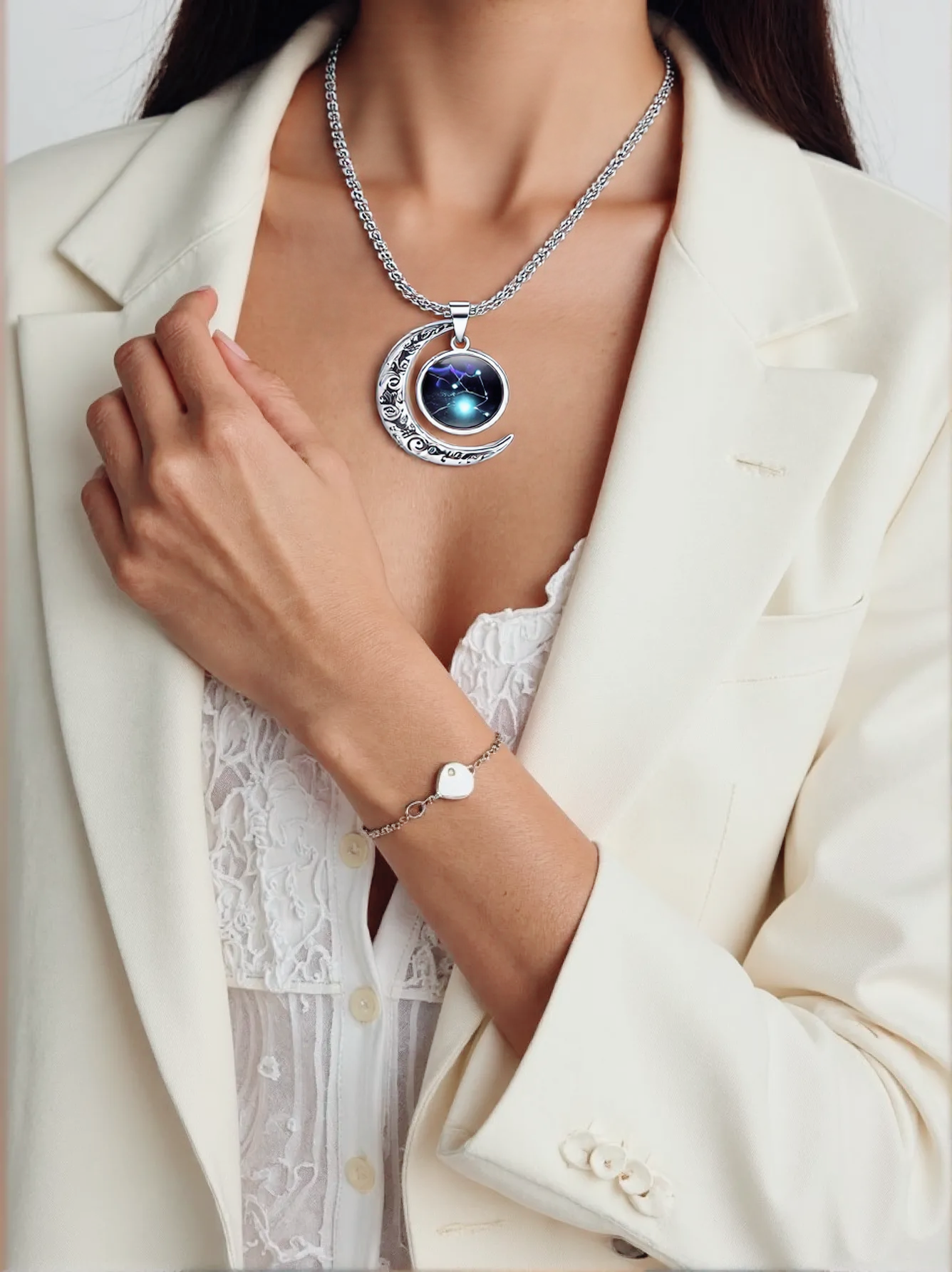 2025 Hot 12 Zodiac Lunar Guardian Moonstone Pendant Necklace- EclatDoré