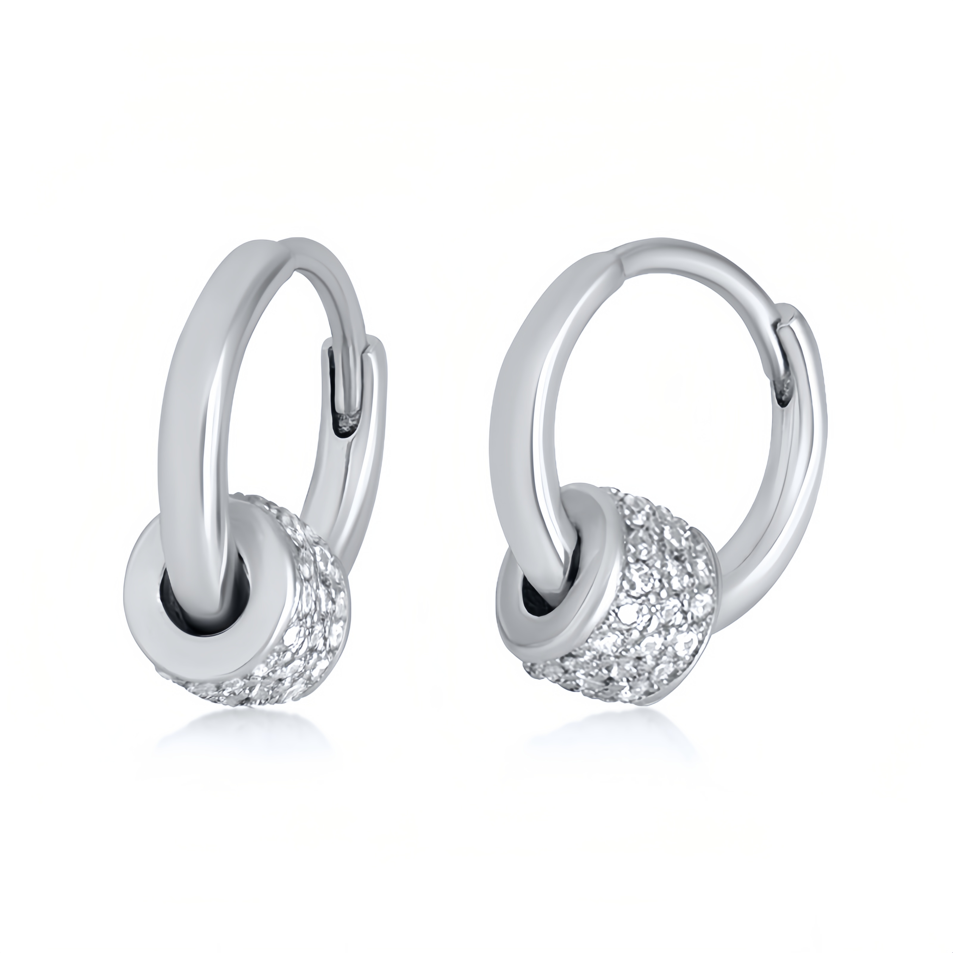 Agate Beaded Hoop Earrings - Detachable Drop Earrings, Colored Gemstone Jewelry- EclatDoré