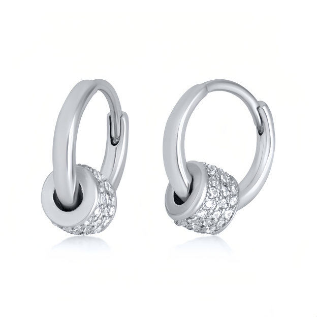 Agate Beaded Hoop Earrings - Detachable Drop Earrings, Colored Gemstone Jewelry- EclatDoré