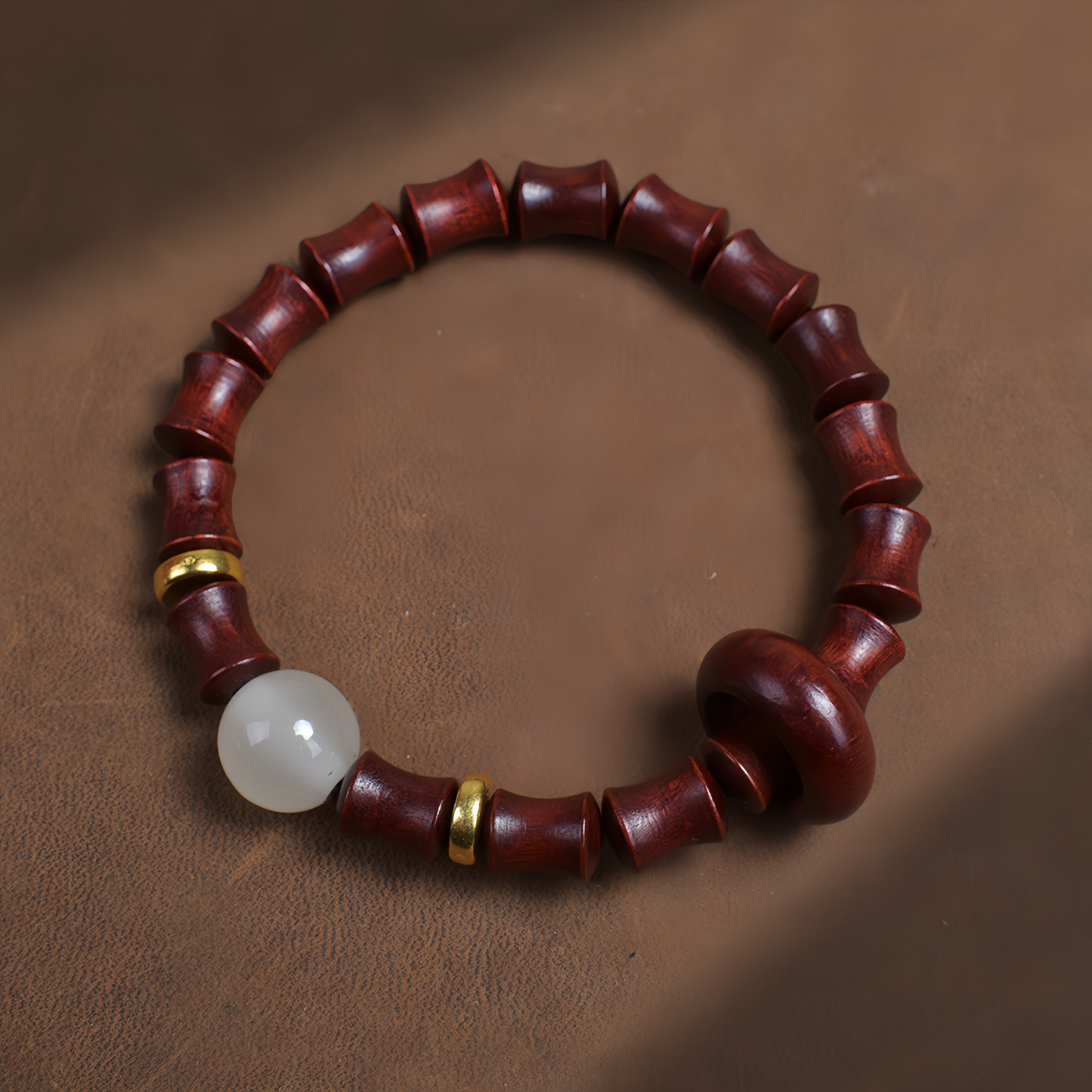 Buddha Beads Sandalwood Bamboo Node & Climbing Higher Design  Bracelet- EclatDoré